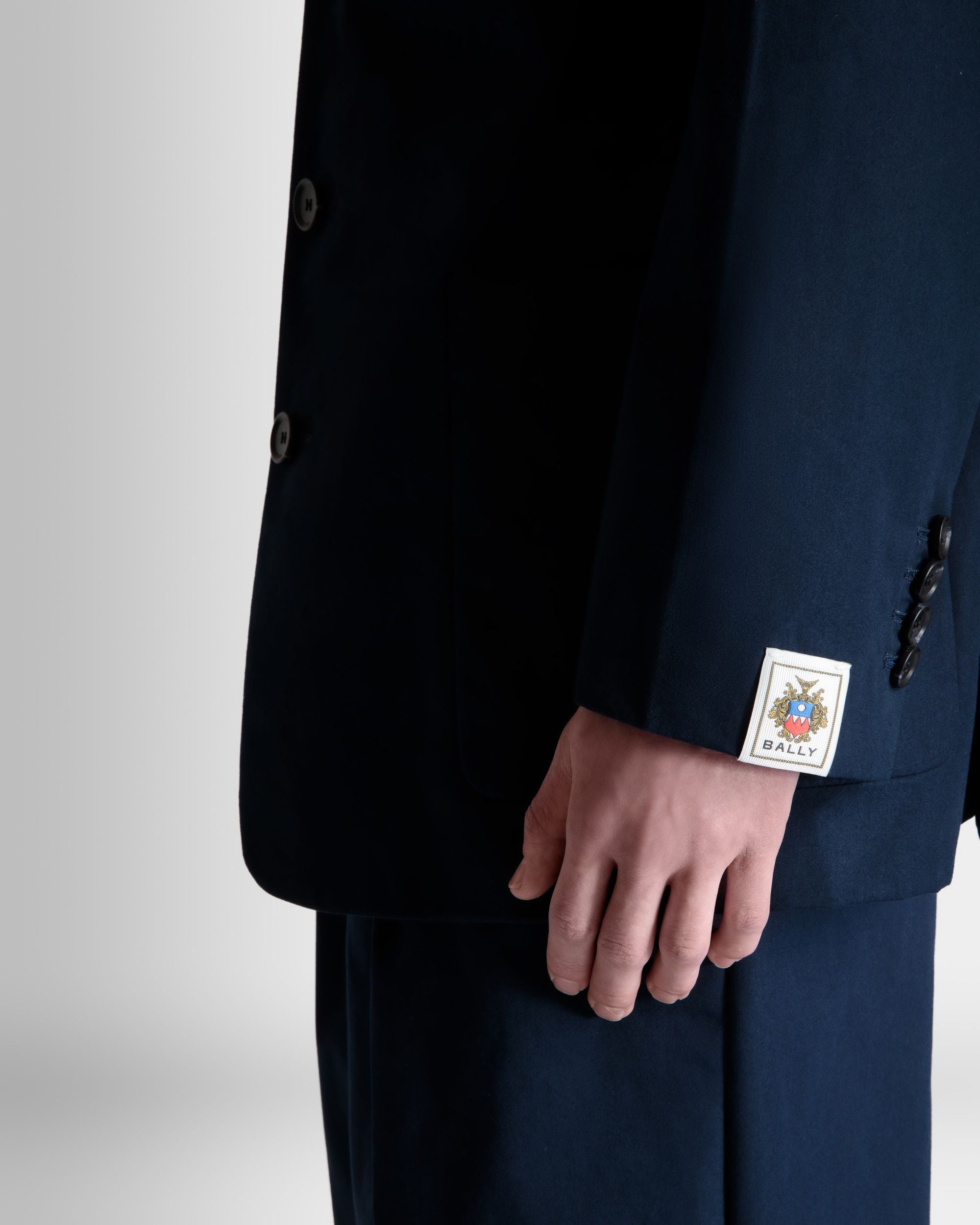 Blazer De Mezcla De Algodón Navy Blue - Hombre - Bally - 03