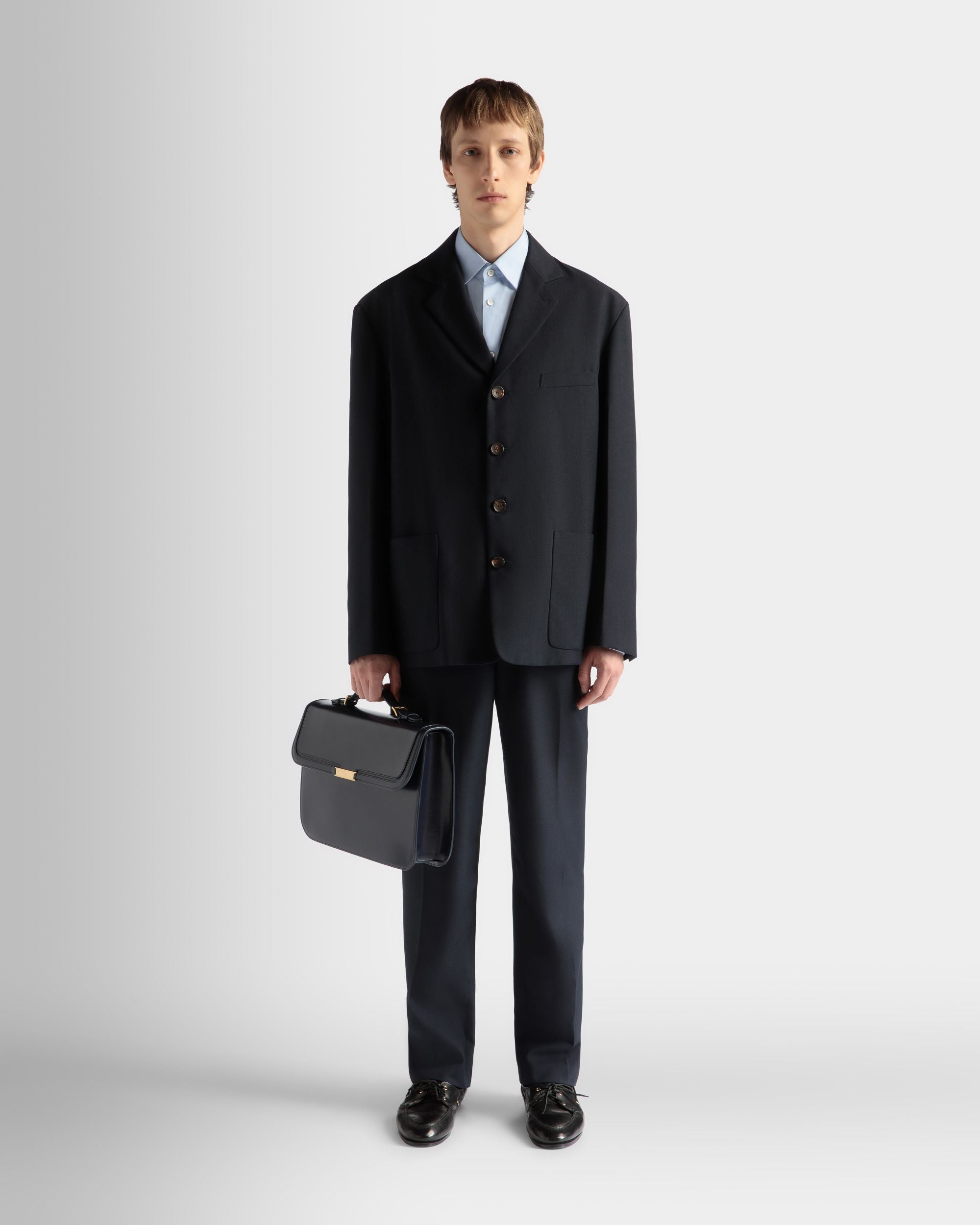 Chaqueta De Mezcla De Lana Navy Blue - Hombre - Bally - 02