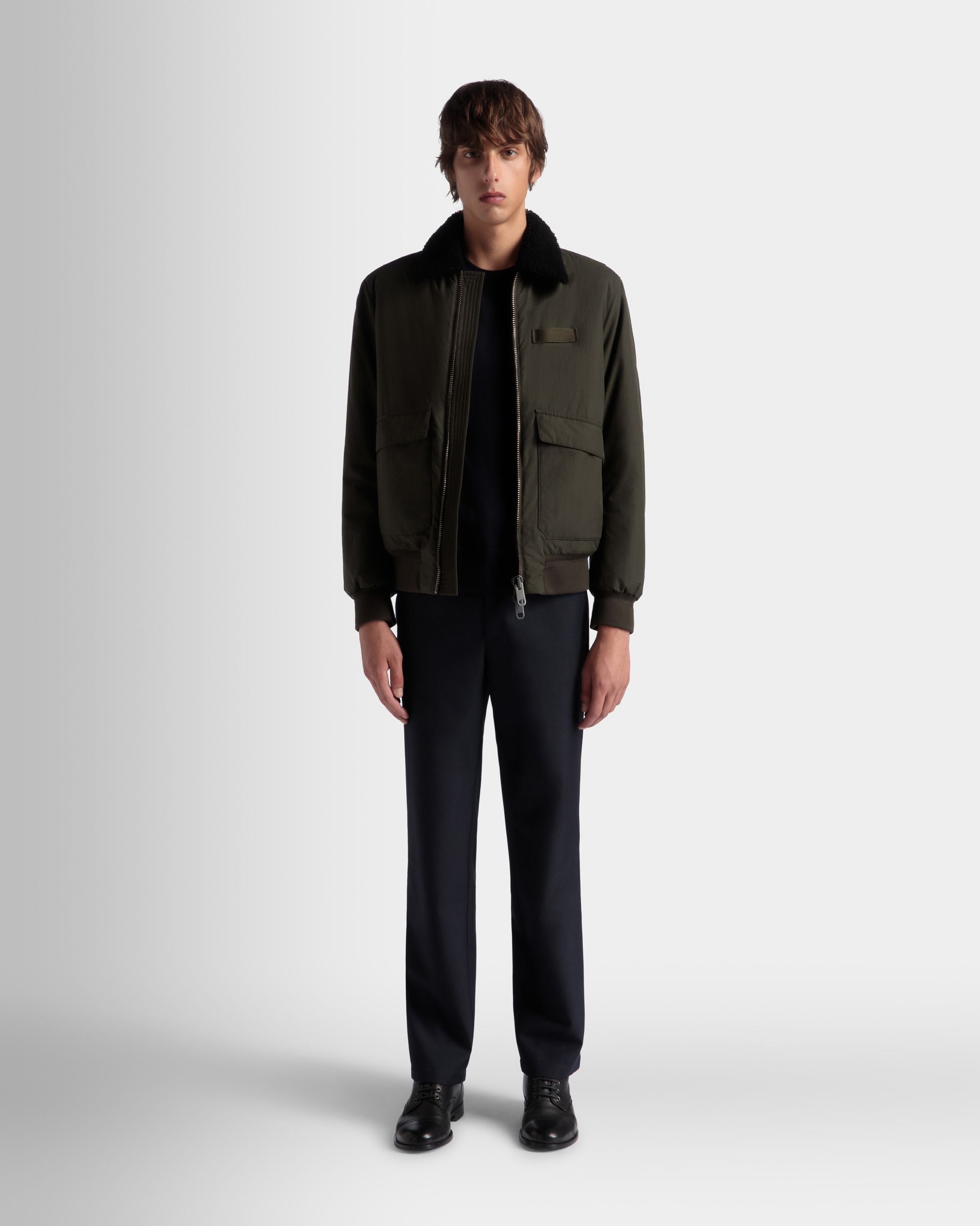 Adrien Brody Travel Collection Blouson In Olive Green Nylon - Men's - Bally - 02