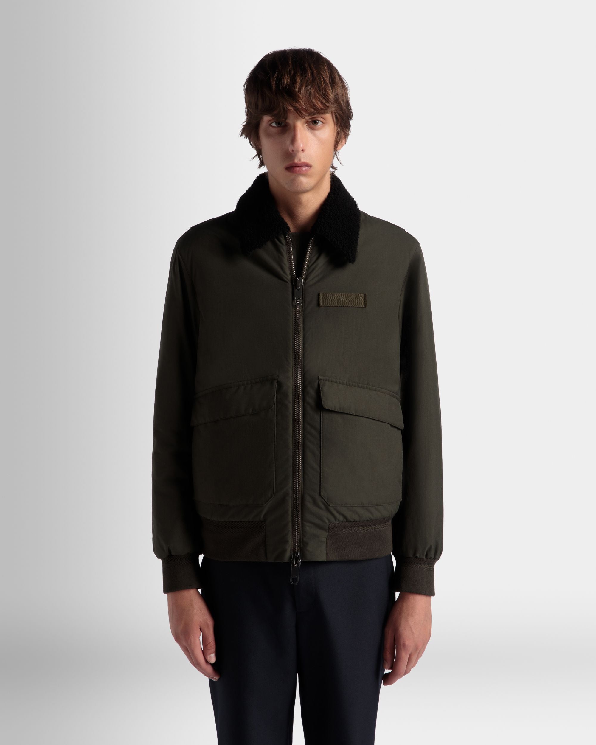 Adrien Brody Travel Collection Blouson In Olive Green Nylon - Men's - Bally - 03
