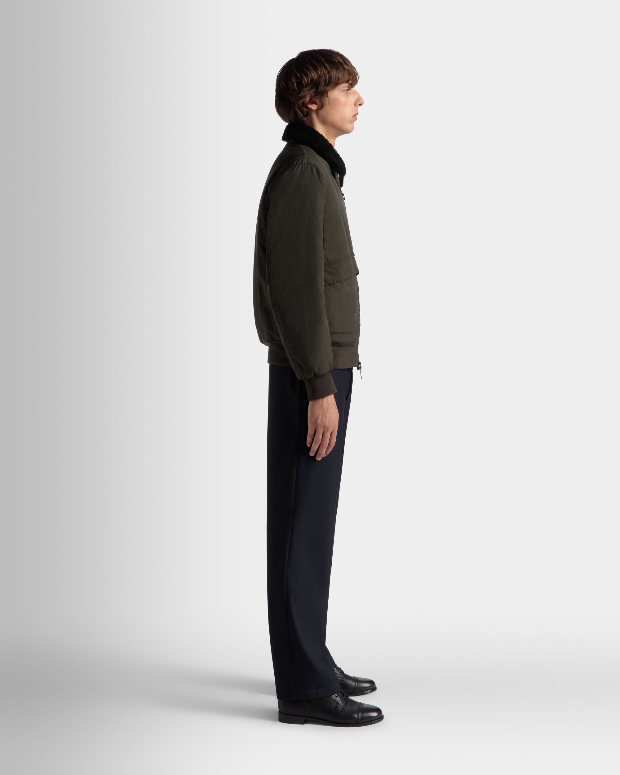 Adrien Brody Travel Collection Blouson In Olive Green Nylon - Men's - Bally - 06