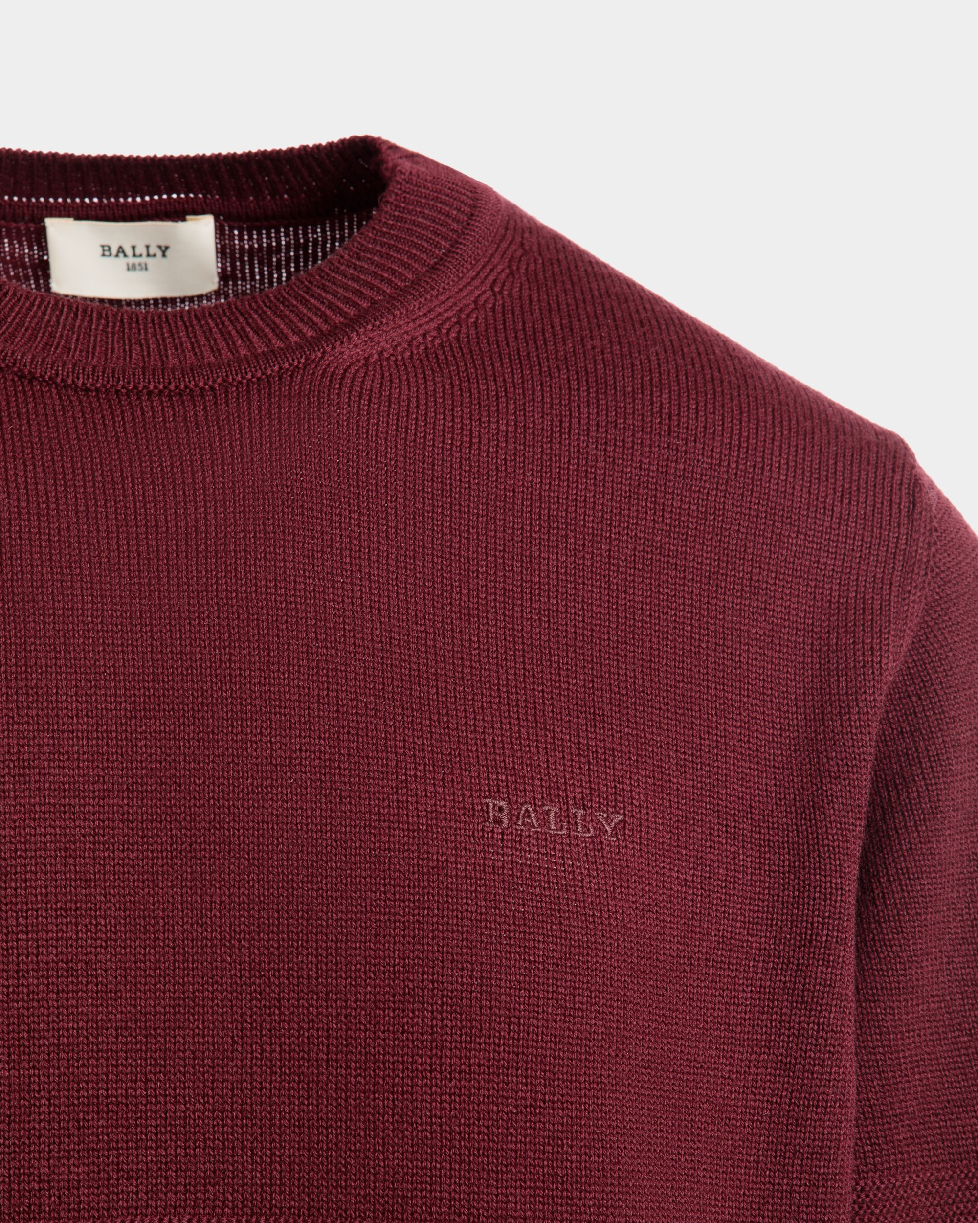 Sweater In Burgundy Wool - Hombre - Bally - 02