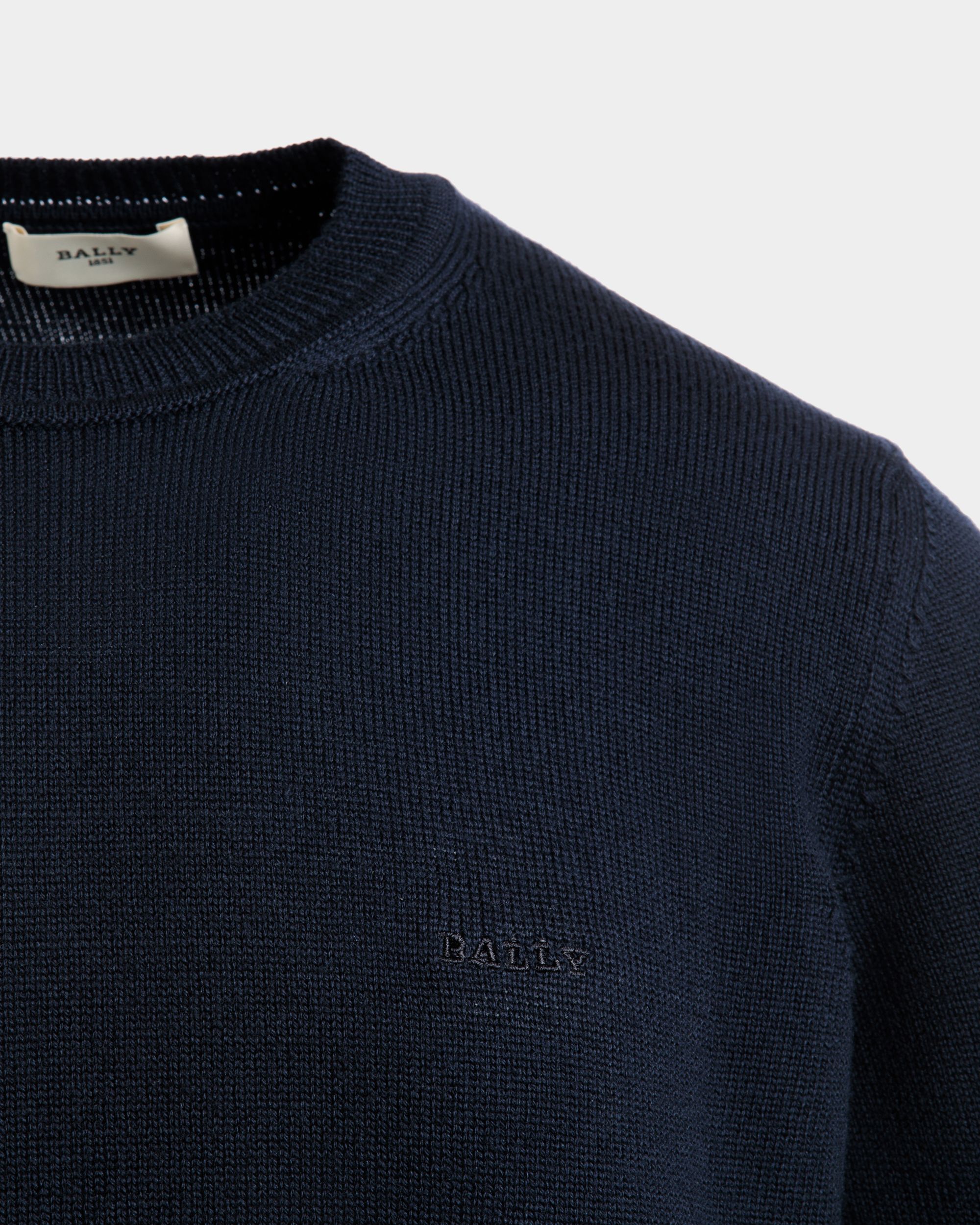 Sweater In Blue Wool - Hombre - Bally - 02