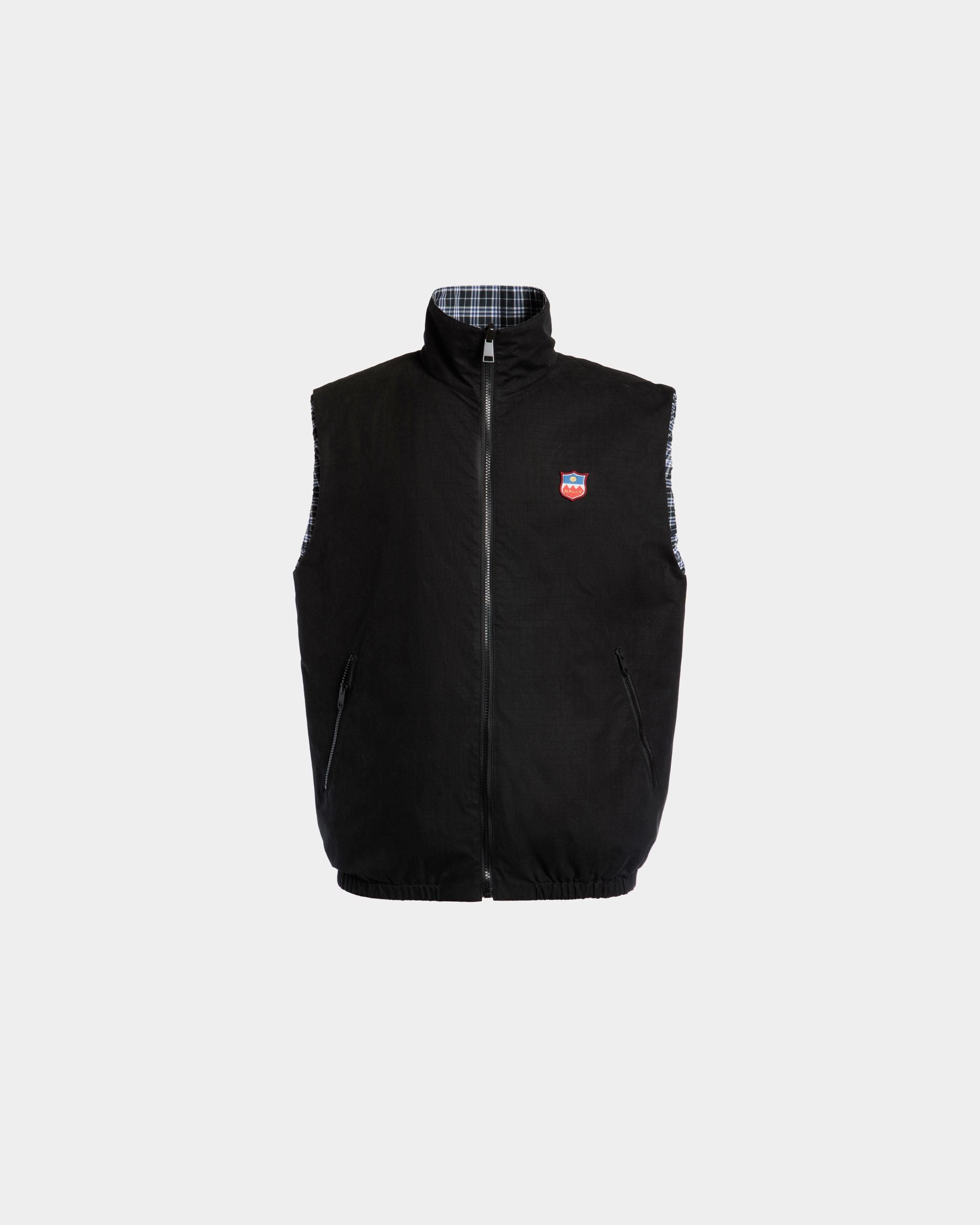Chaleco Reversible De Mezcla De Algodón Negro - Hombre - Bally - 01