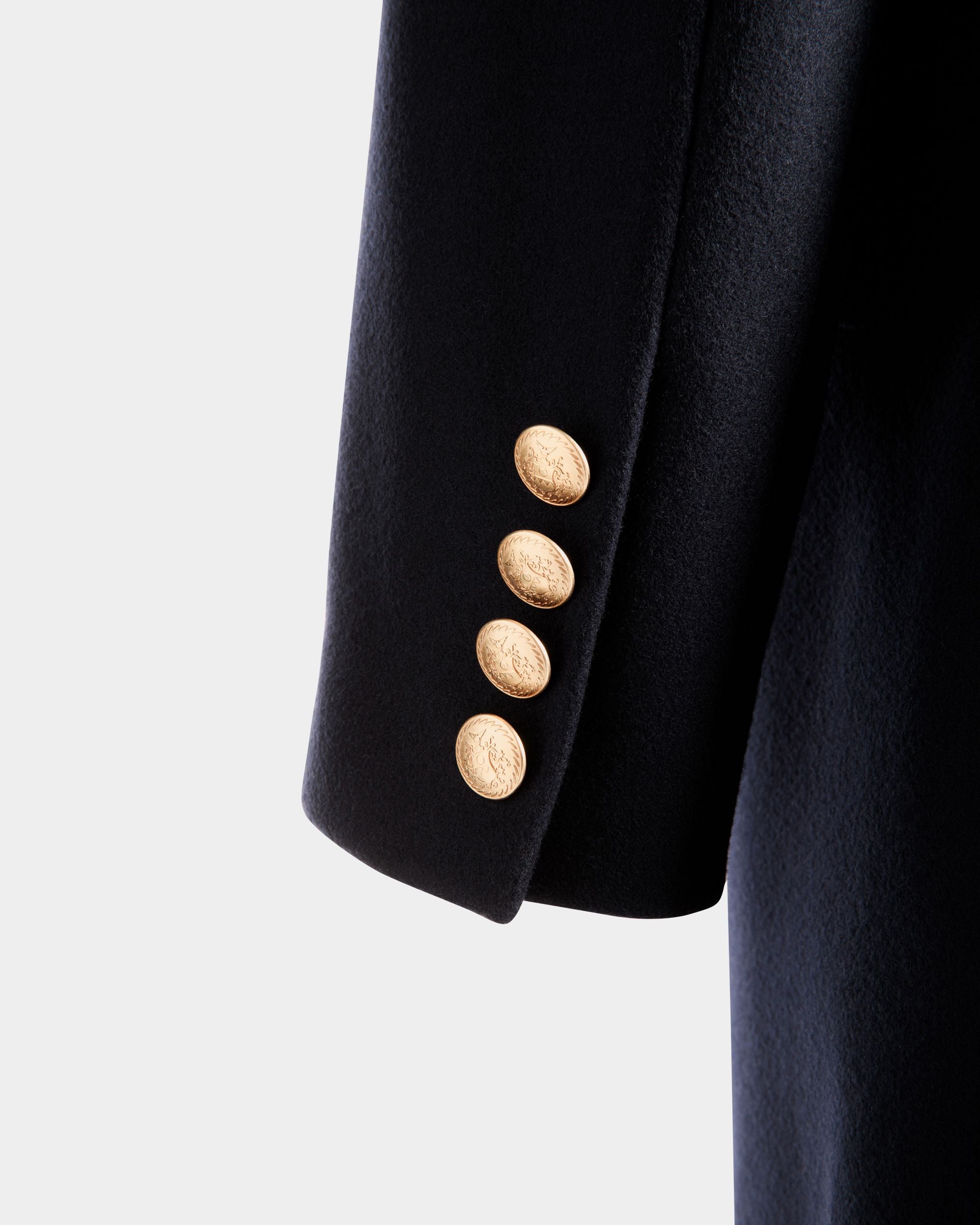 Adrien Brody Travel Collection Single-breasted Coat In Navy Blue Wool Blend - Men's - Bally - 06
