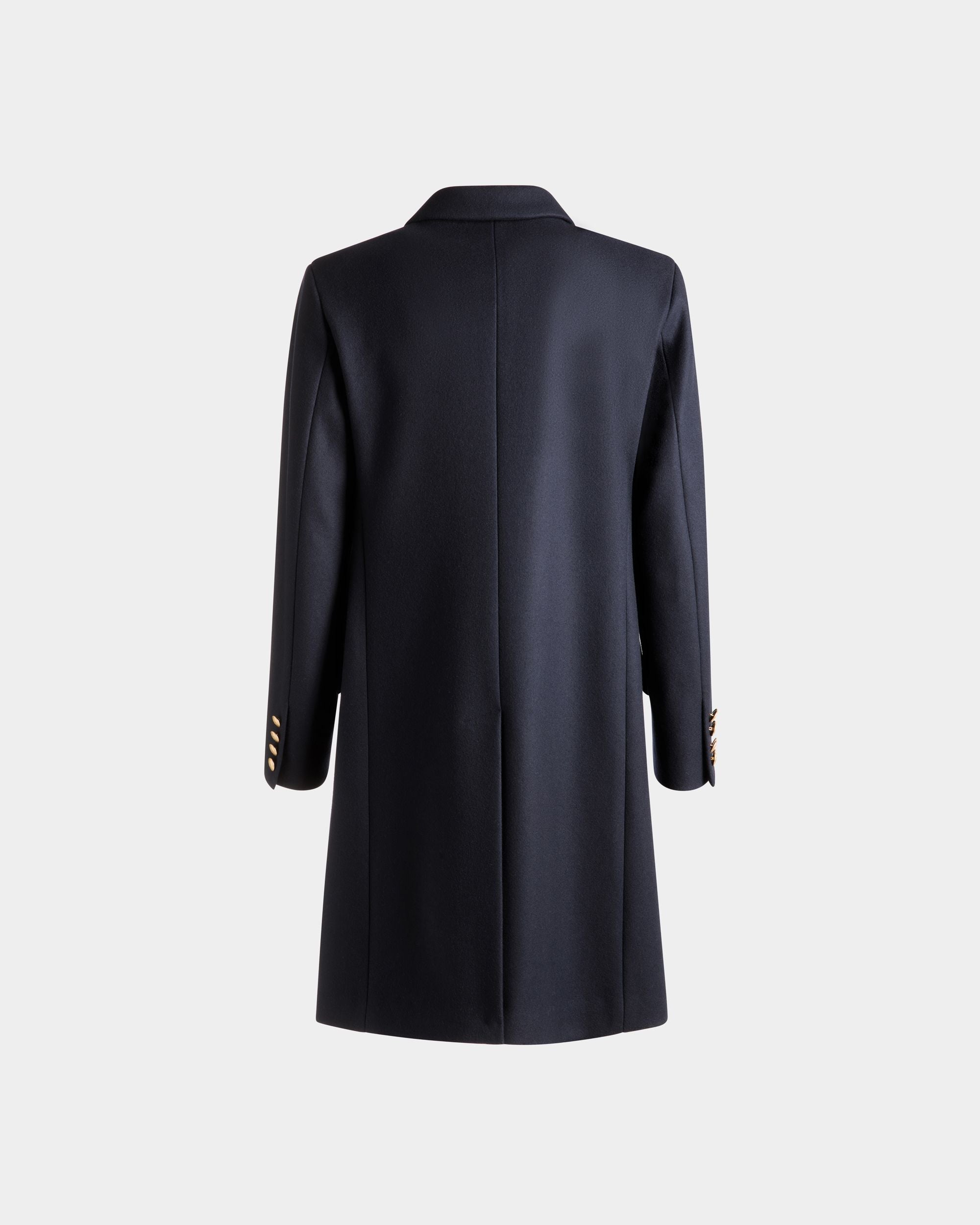 Adrien Brody Travel Collection Single-breasted Coat In Navy Blue Wool Blend - Men's - Bally - 09