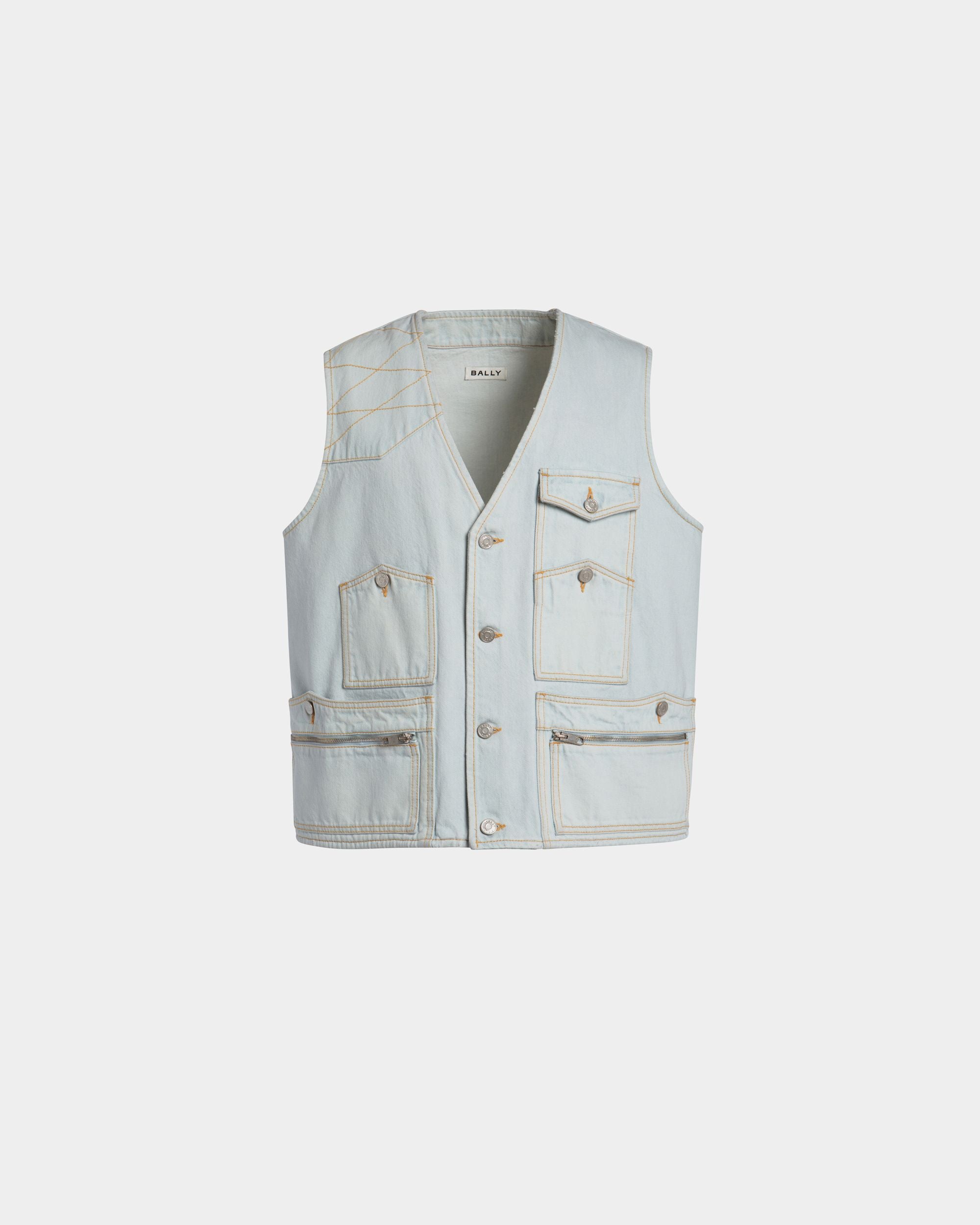 Vest in Light Blue Cotton - Men's - Bally - 01