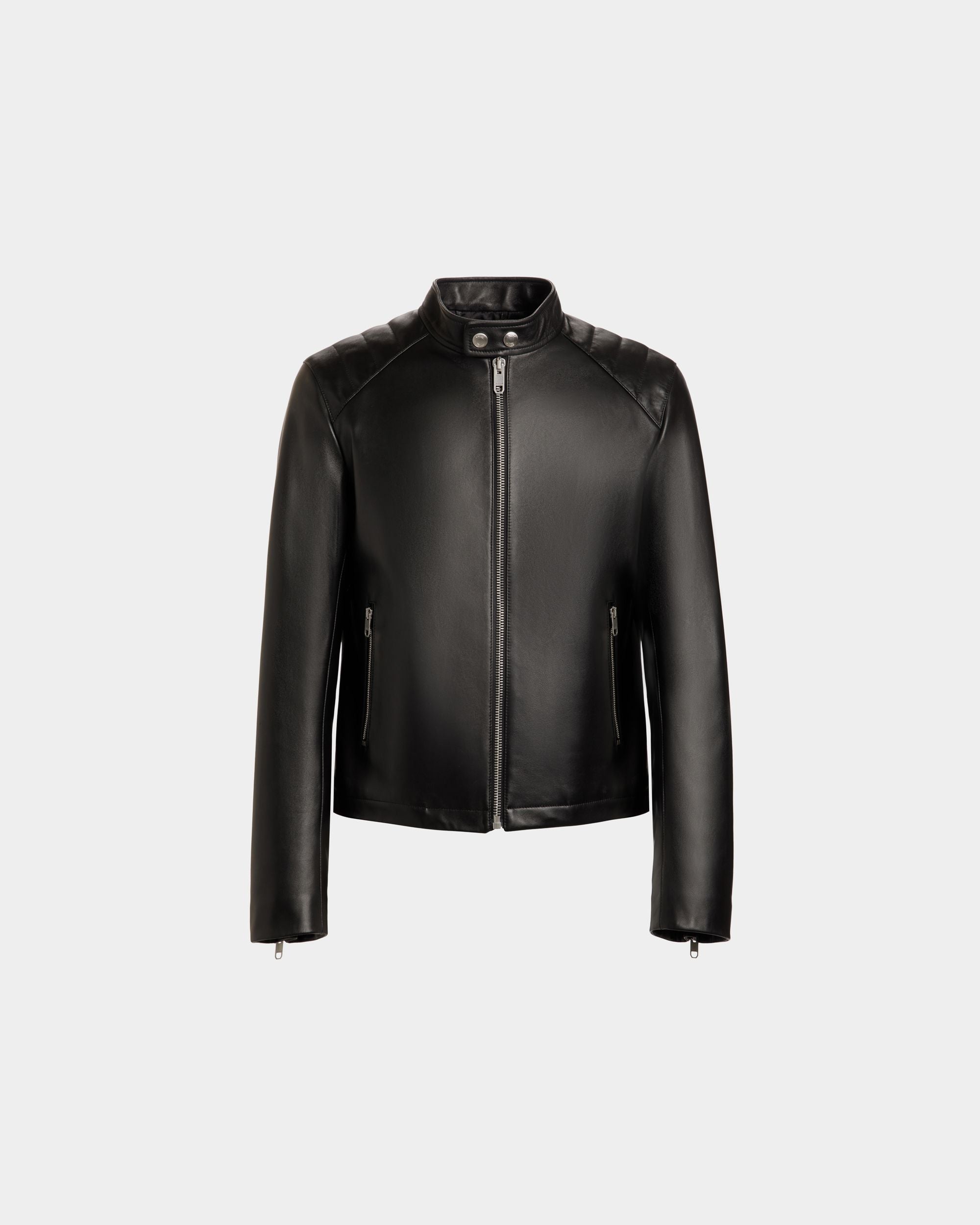 Cazadora Motera De Piel Negra - Hombre - Bally - 01