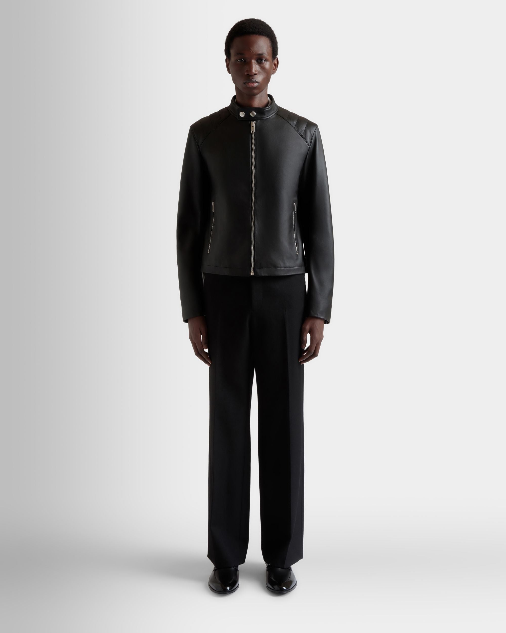 Cazadora Motera De Piel Negra - Hombre - Bally - 02
