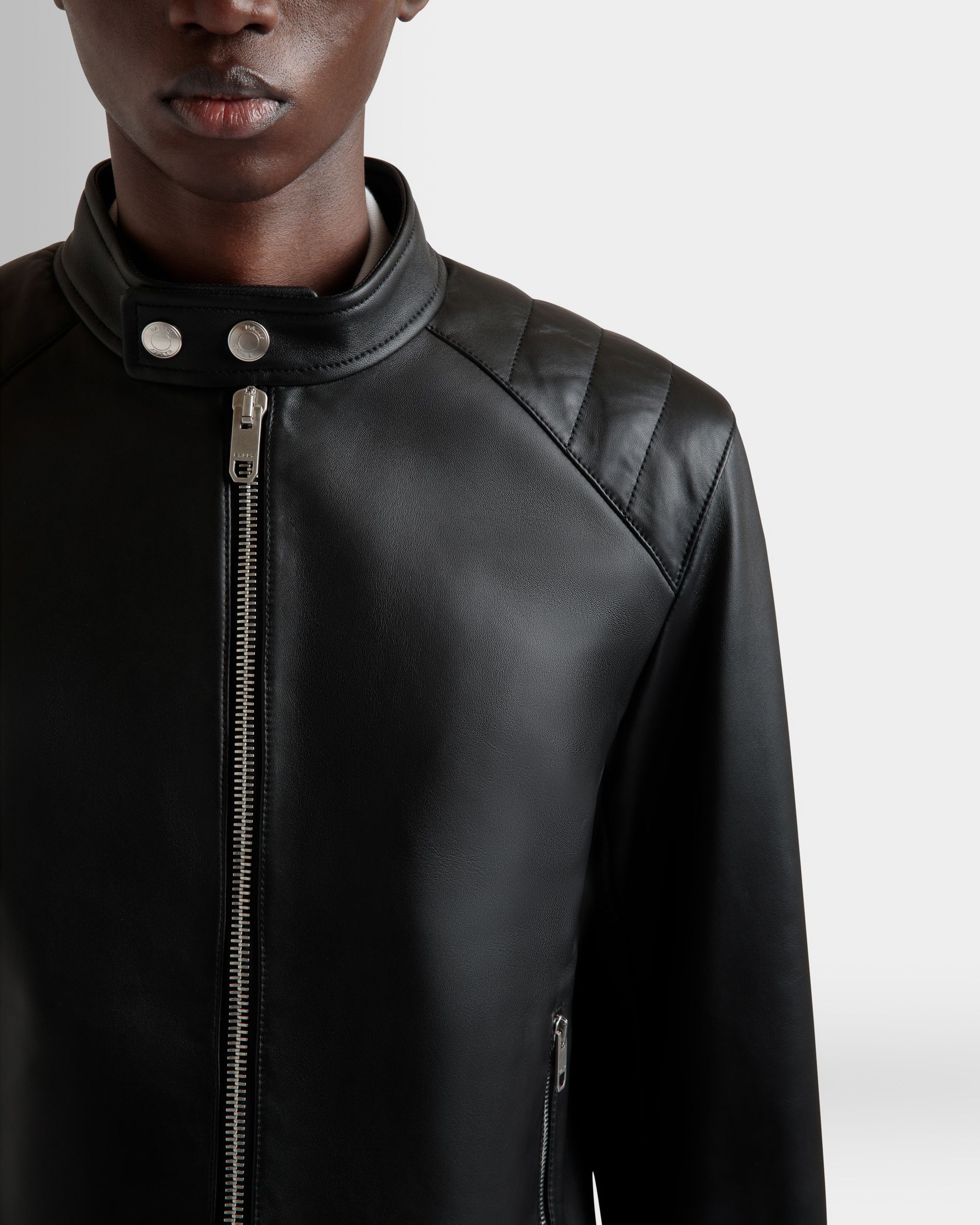 Cazadora Motera De Piel Negra - Hombre - Bally - 03