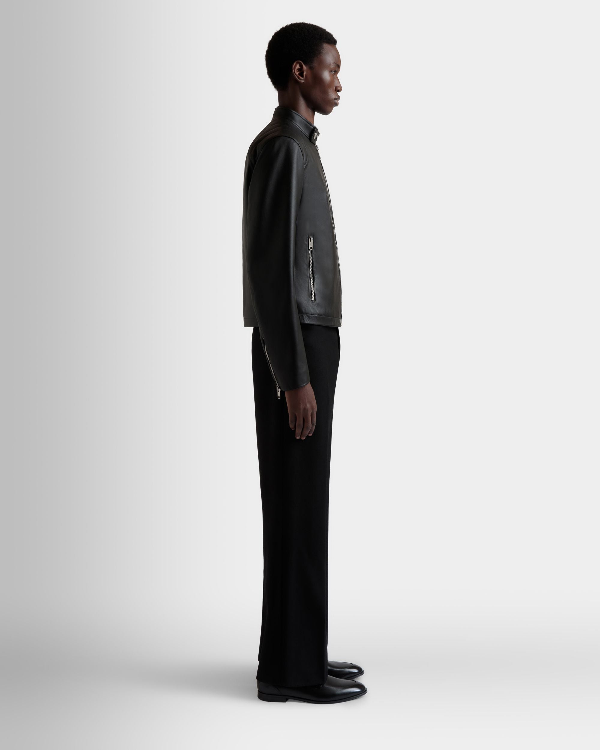 Cazadora Motera De Piel Negra - Hombre - Bally - 05