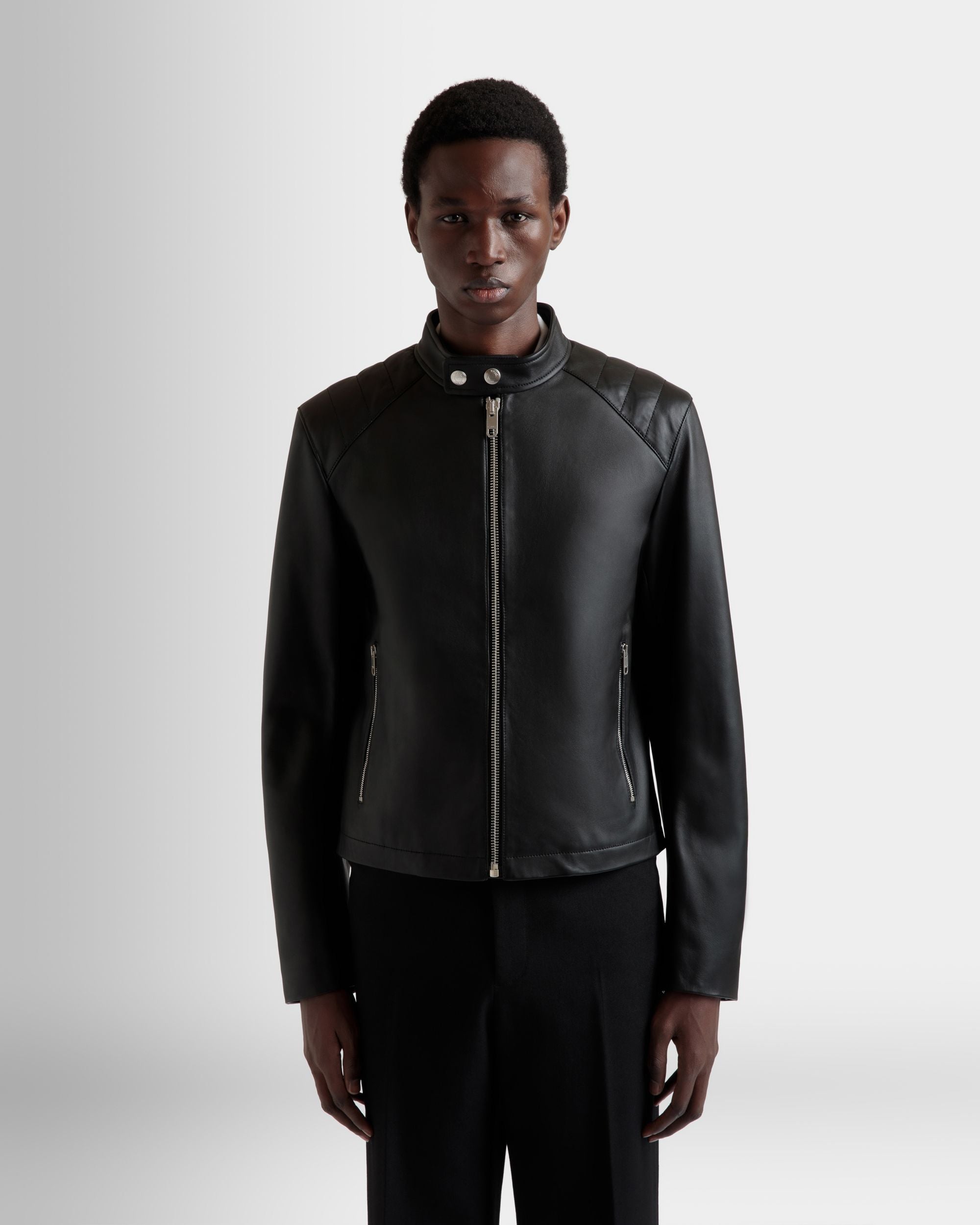 Cazadora Motera De Piel Negra - Hombre - Bally - 08