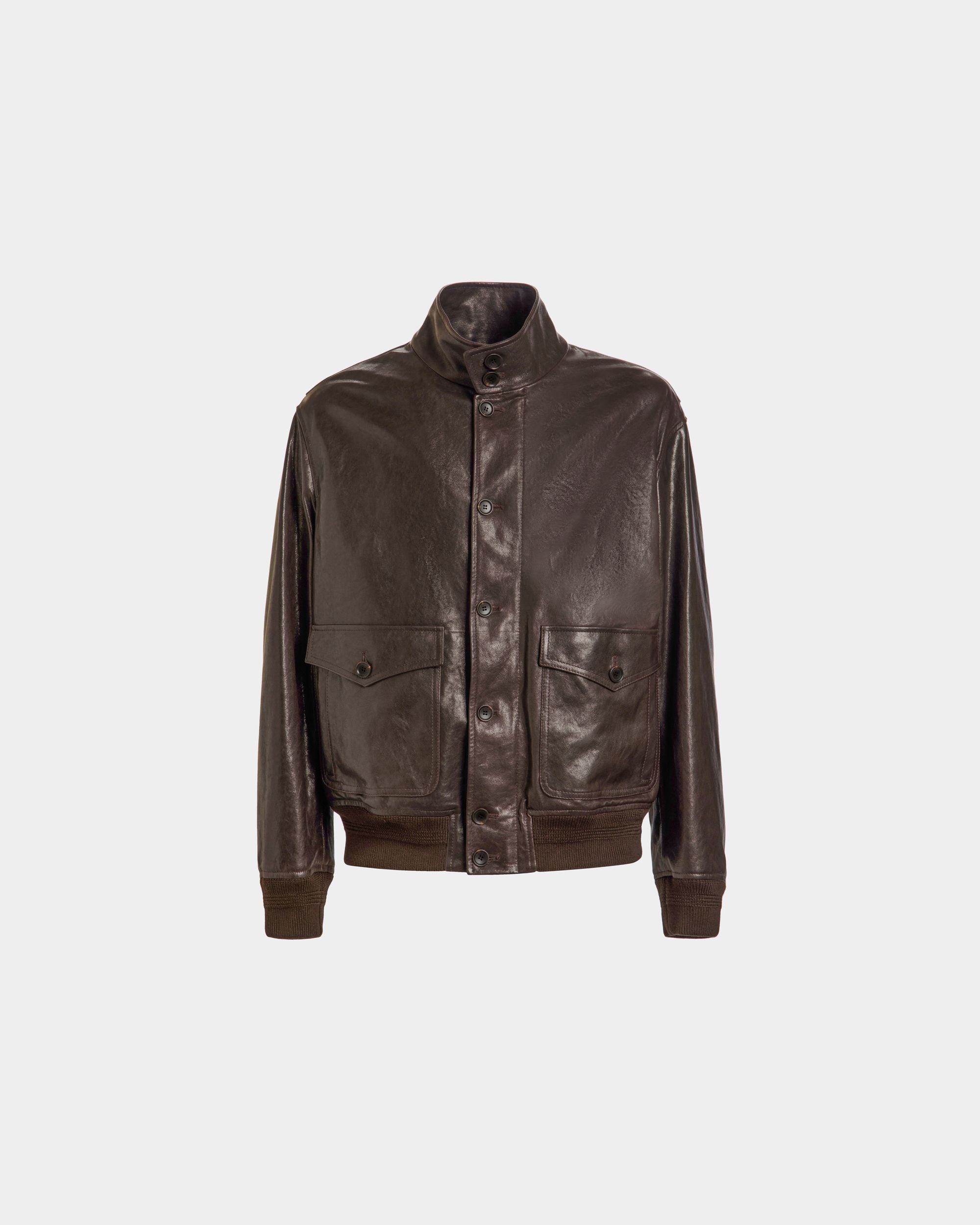 Cazadora Bómber De Piel De Ébano - Hombre - Bally - 01