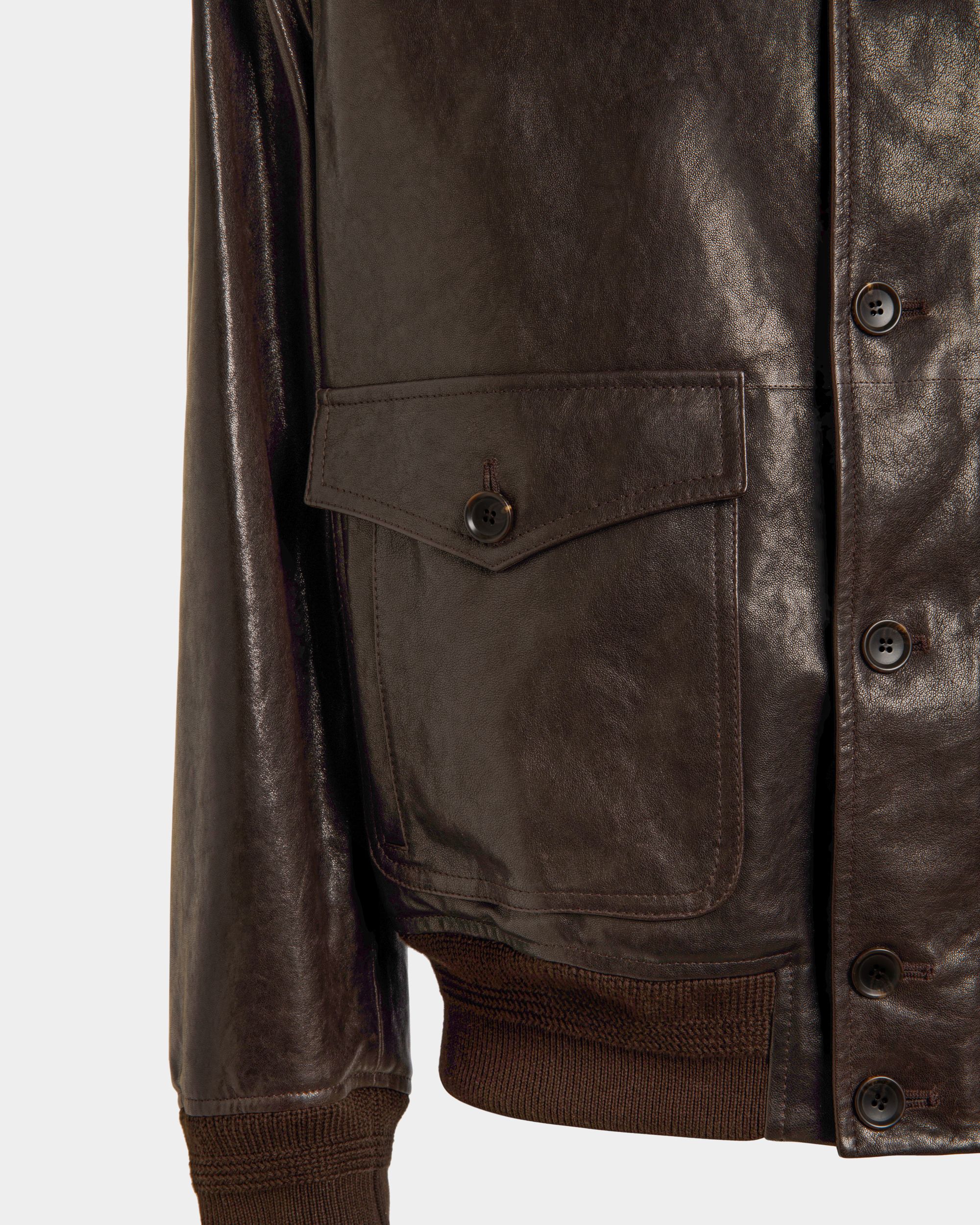 Cazadora Bómber De Piel De Ébano - Hombre - Bally - 04