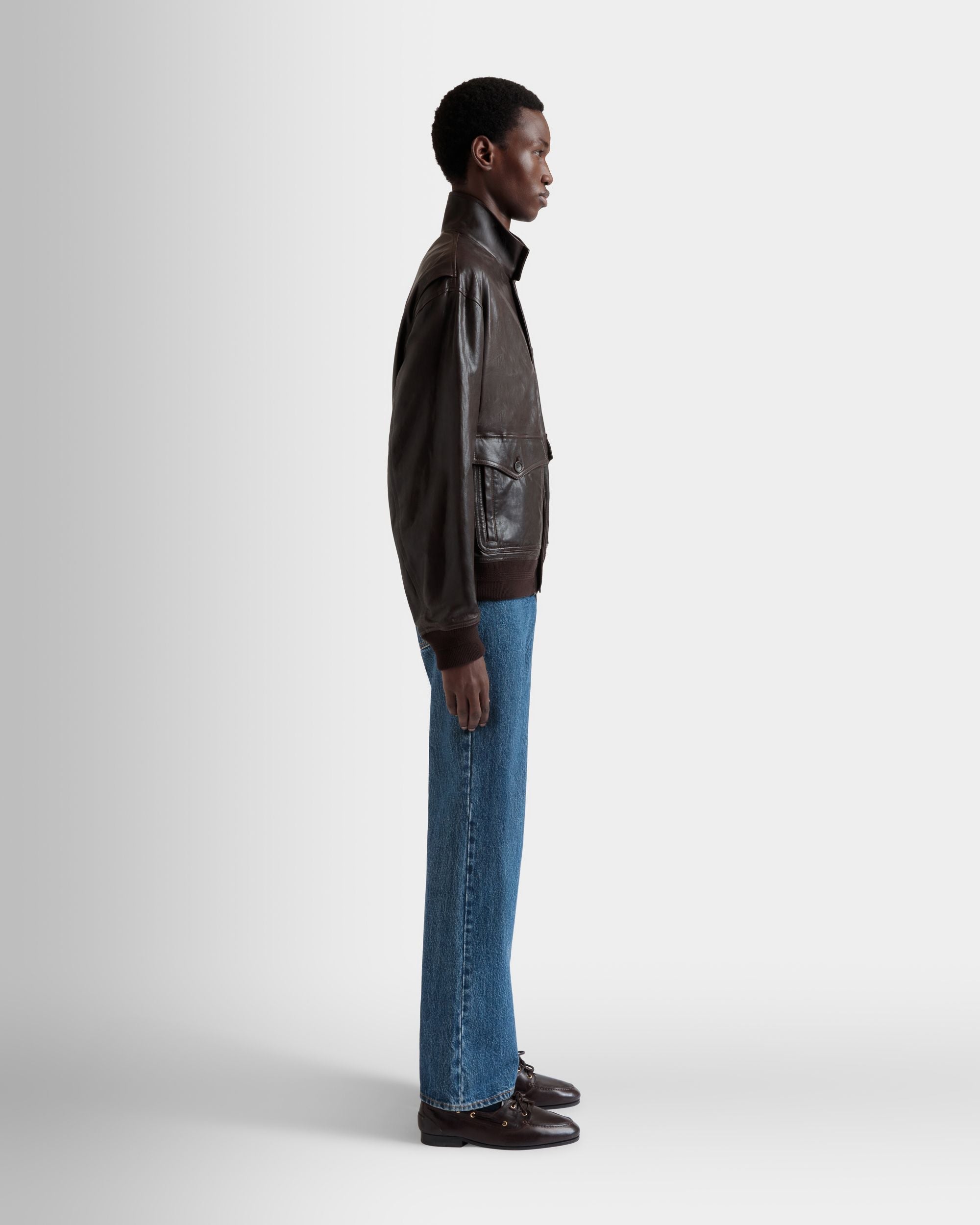 Cazadora Bómber De Piel De Ébano - Hombre - Bally - 05
