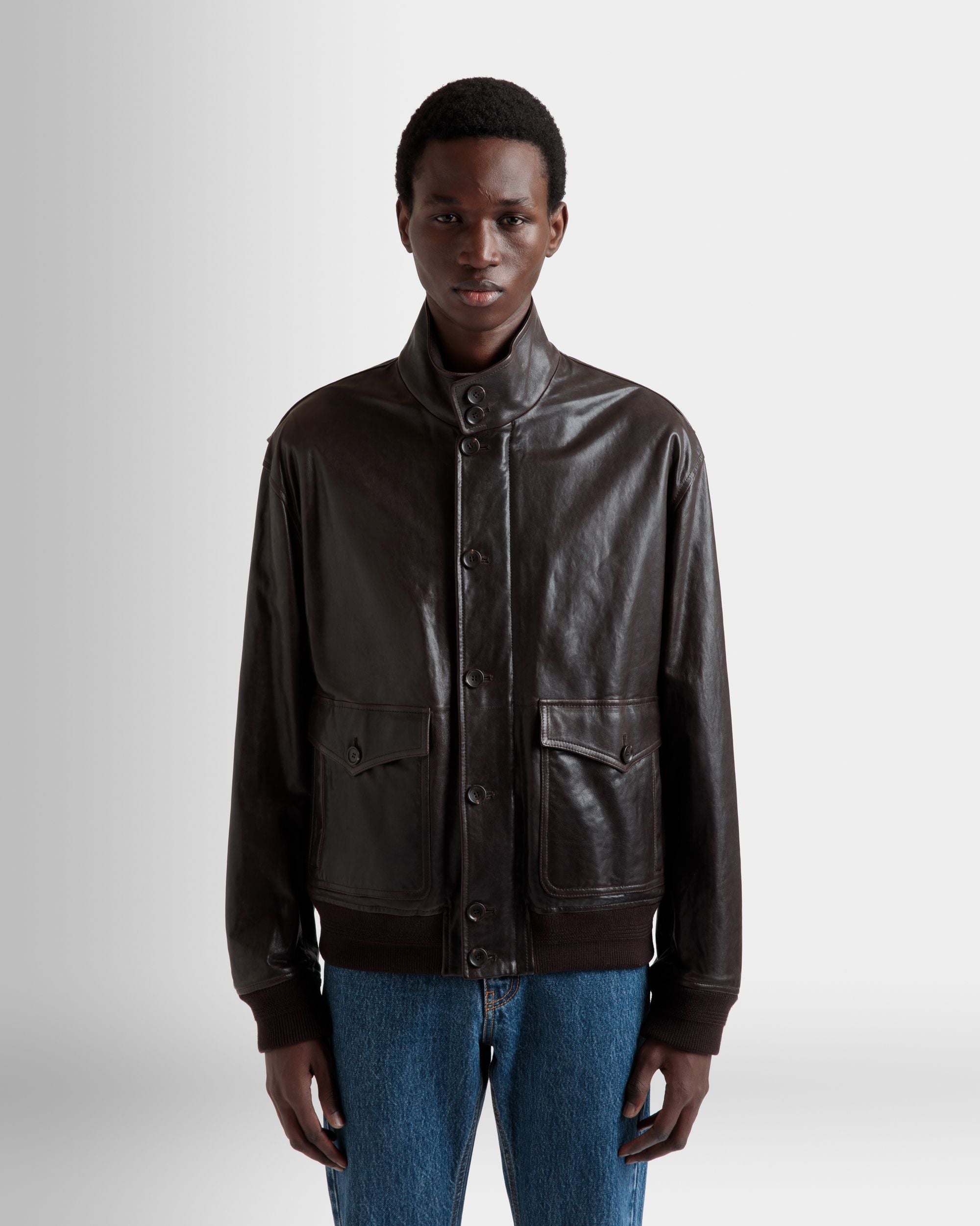Cazadora Bómber De Piel De Ébano - Hombre - Bally - 08