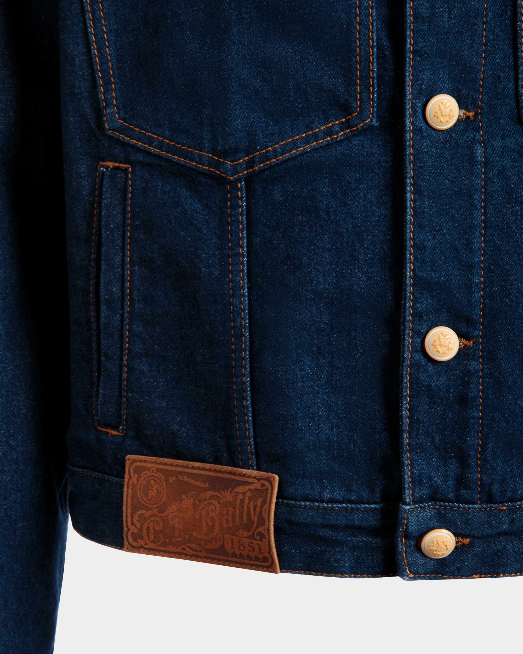 Trucker Jacket in Navy Blue Cotton - Hombre - Bally - 02