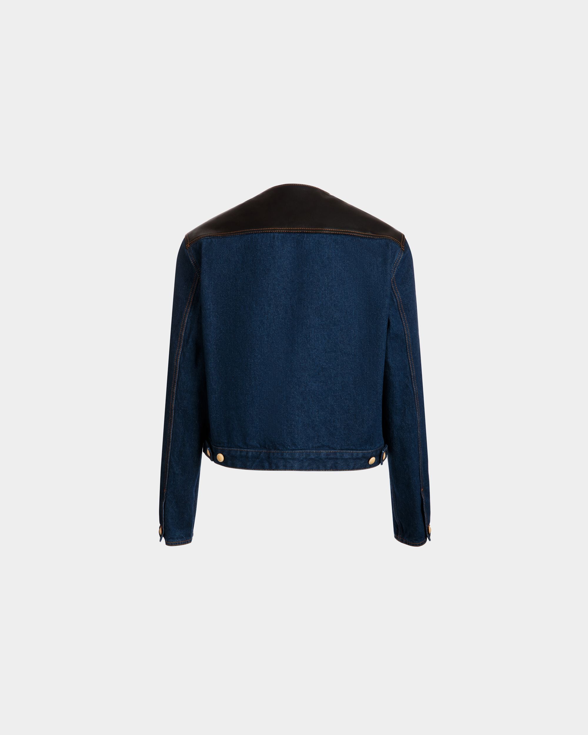 Trucker Jacket in Navy Blue Cotton - Hombre - Bally - 03
