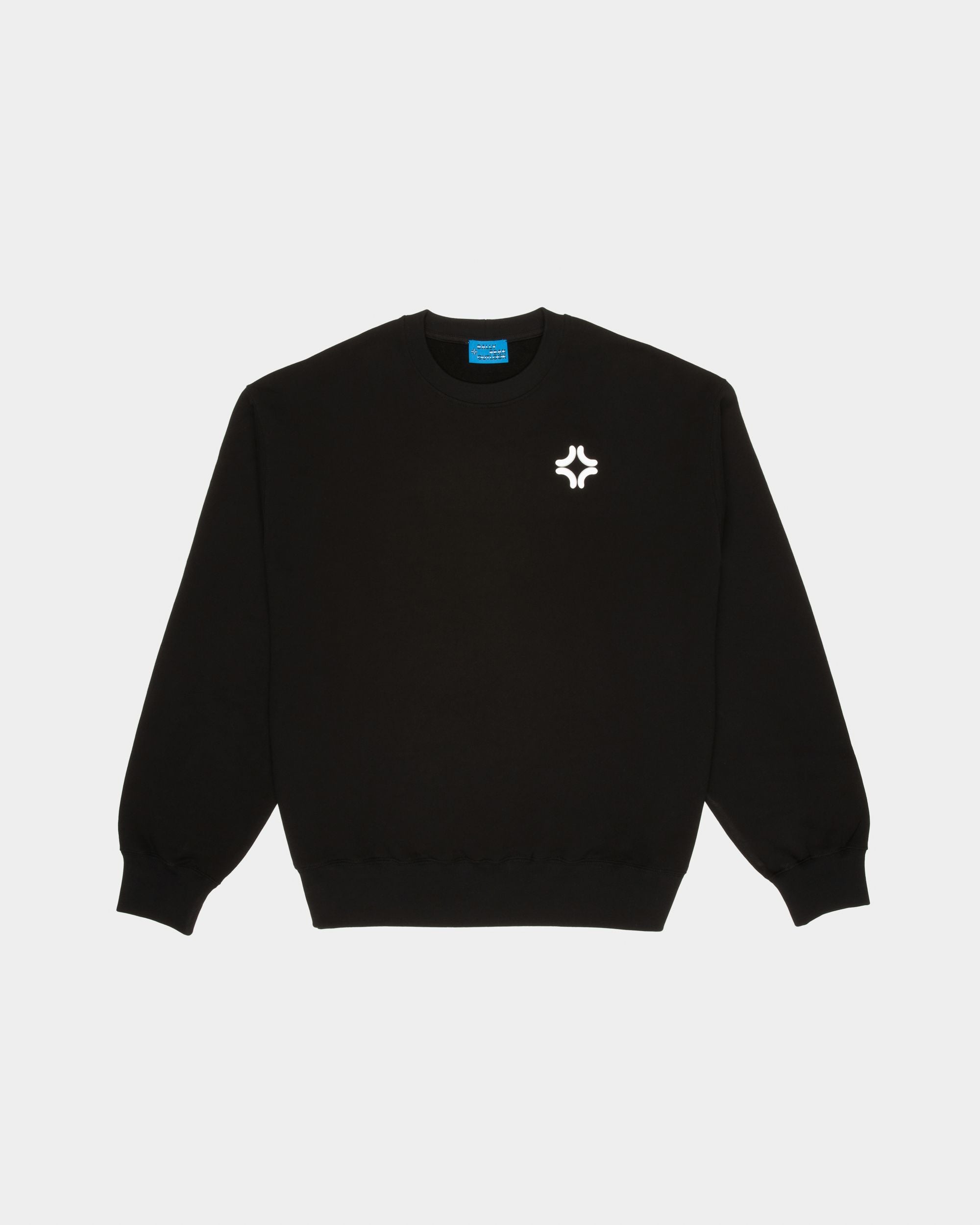 Bally Peak Outlook Crewneck Sudadera De Algodón Orgánico En Color Negro Con Cuello Redondo - Hombre - Bally - 01