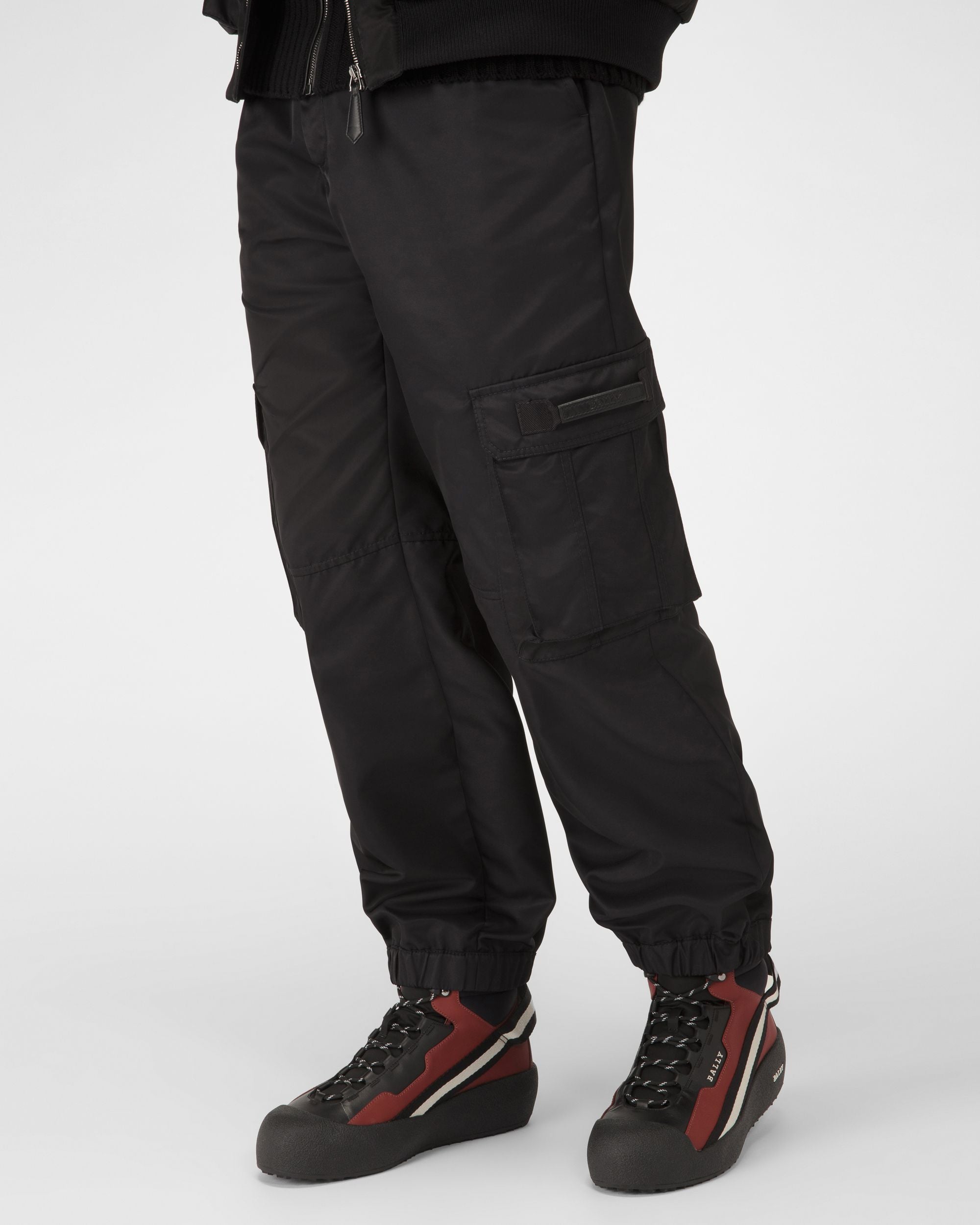 Clyde Leather Snow Boots In Black & Heritage Red - Men's - Bally - 03