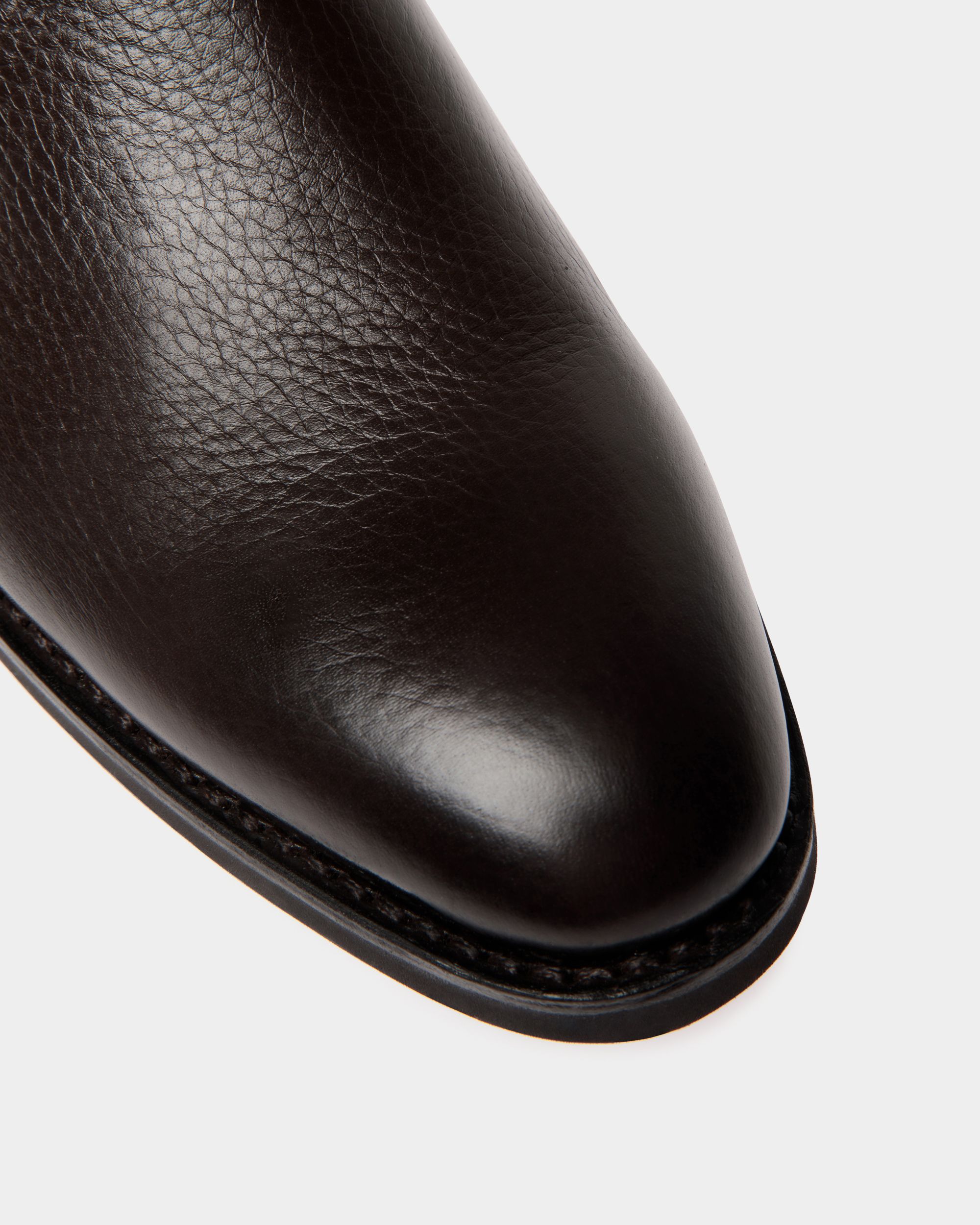 Scribe Un Bootie In Ebano Deer Leather - Hombre - Bally - 02