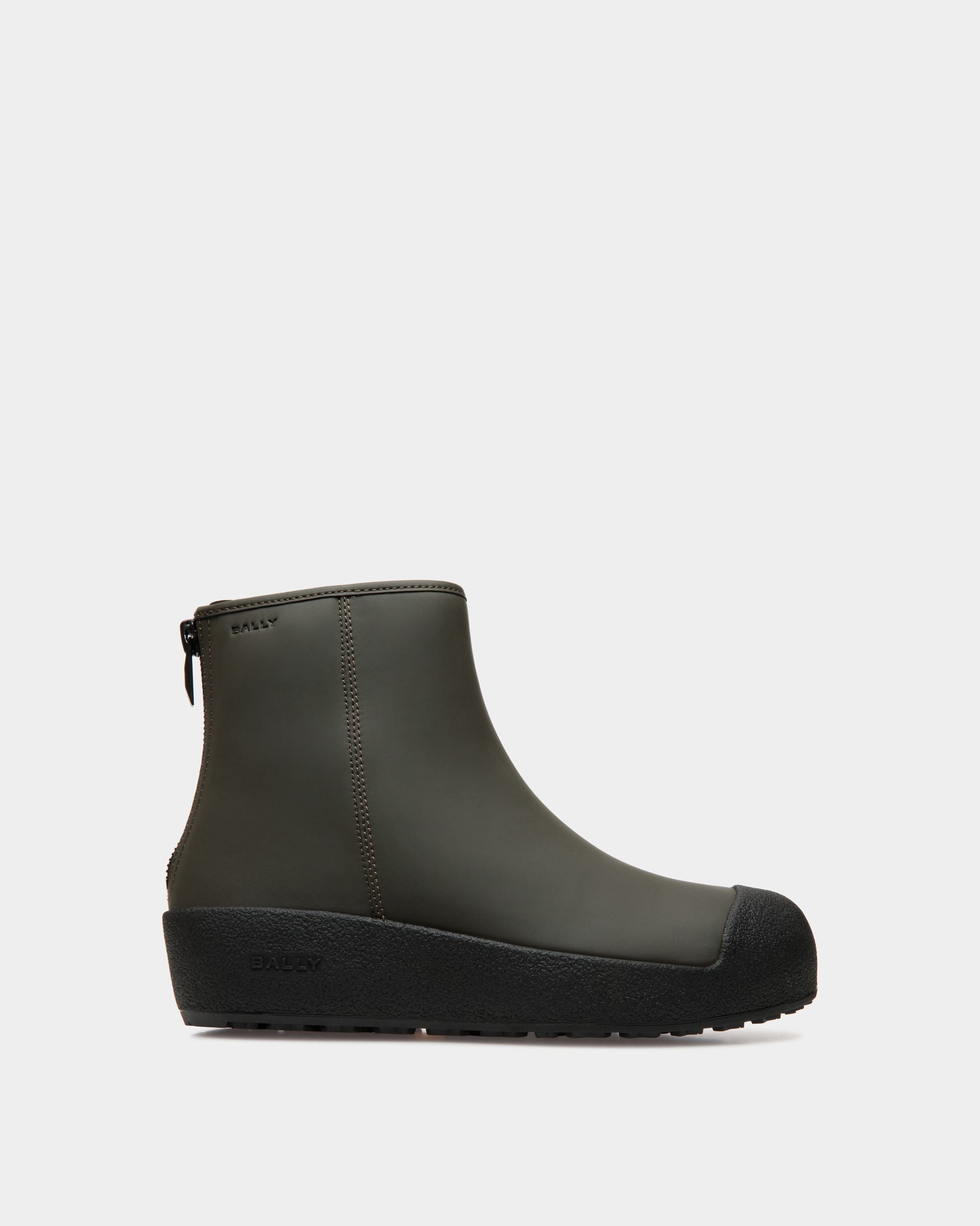 Botín Bally Curling De Piel Engomada Military Green - Hombre - Bally - 01