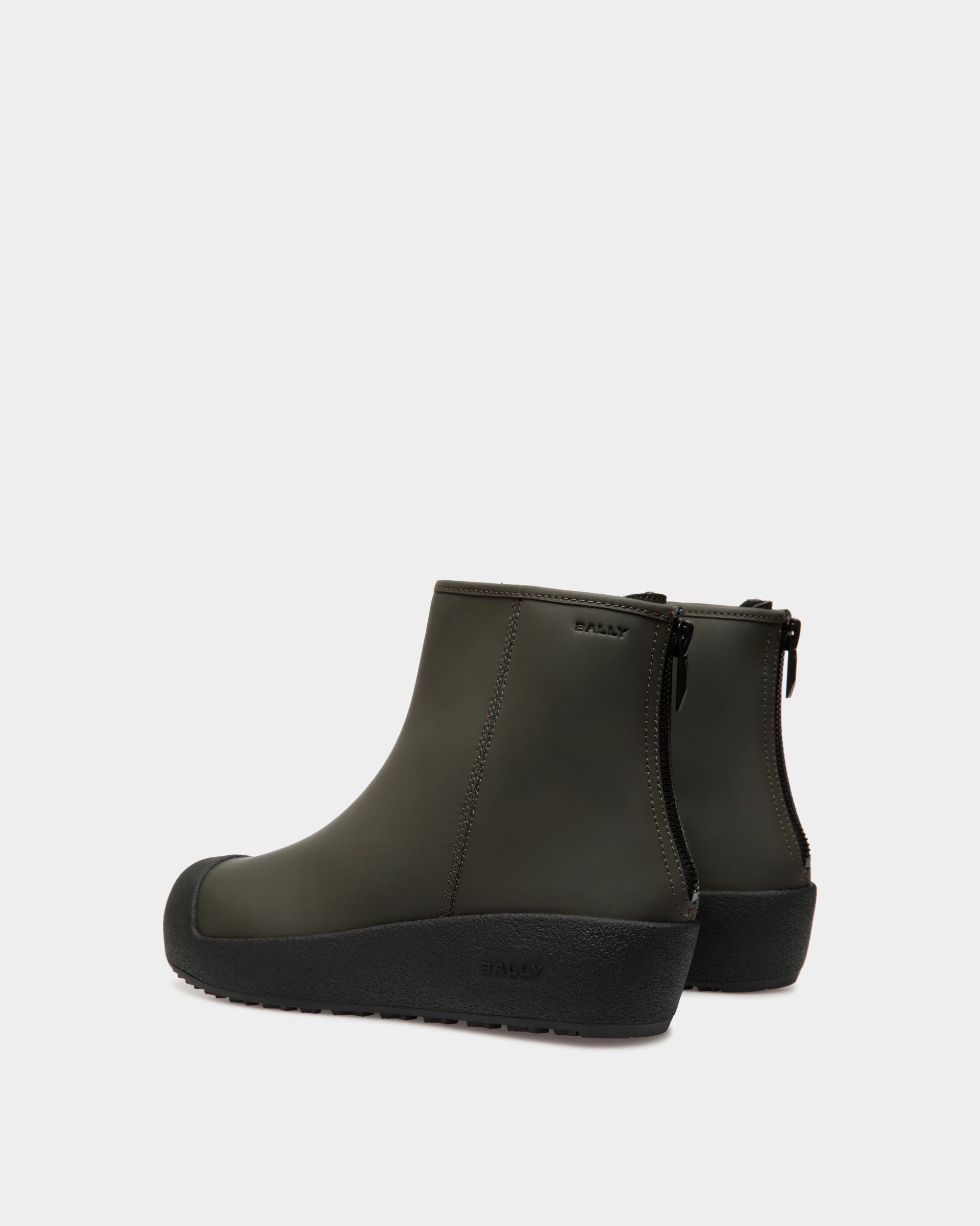 Botín Bally Curling De Piel Engomada Military Green - Hombre - Bally - 04