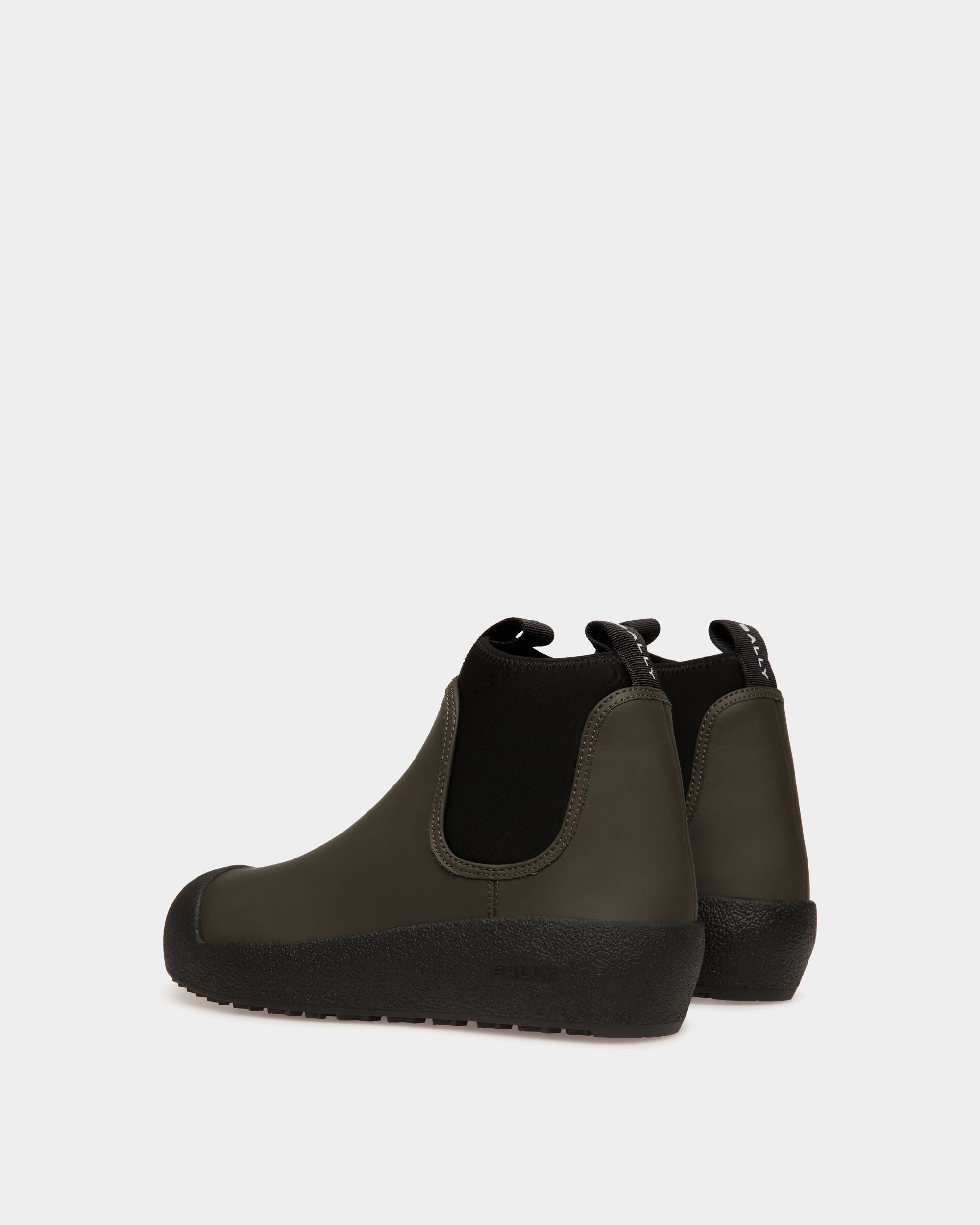 Botín Bally Curling De Piel Engomada Military Green - Hombre - Bally - 04