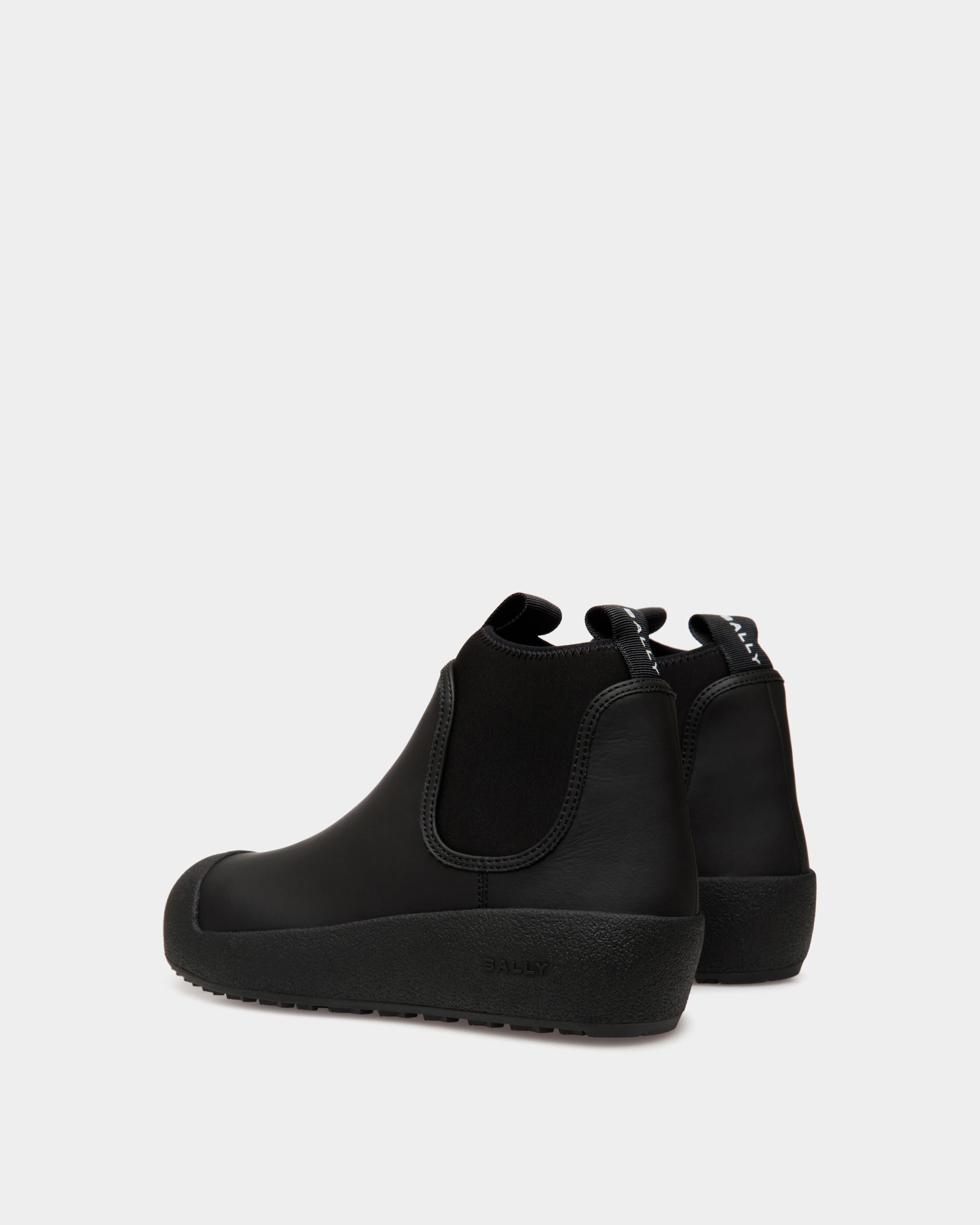 Bally Curling Bootie in Black Rubberized Leather - Men's - Bally - 04