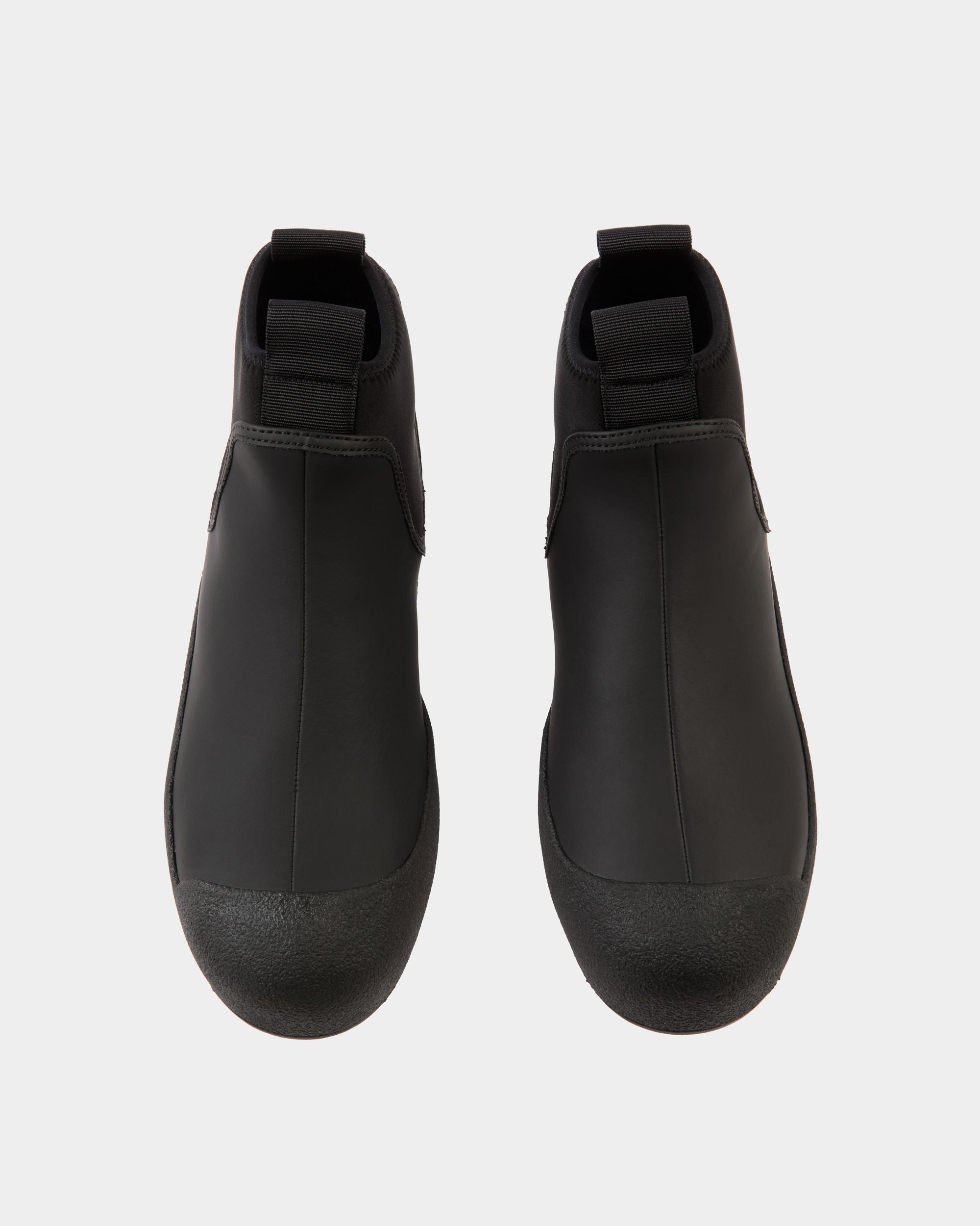 Bally Curling Bootie in Black Rubberized Leather - Men's - Bally - 05