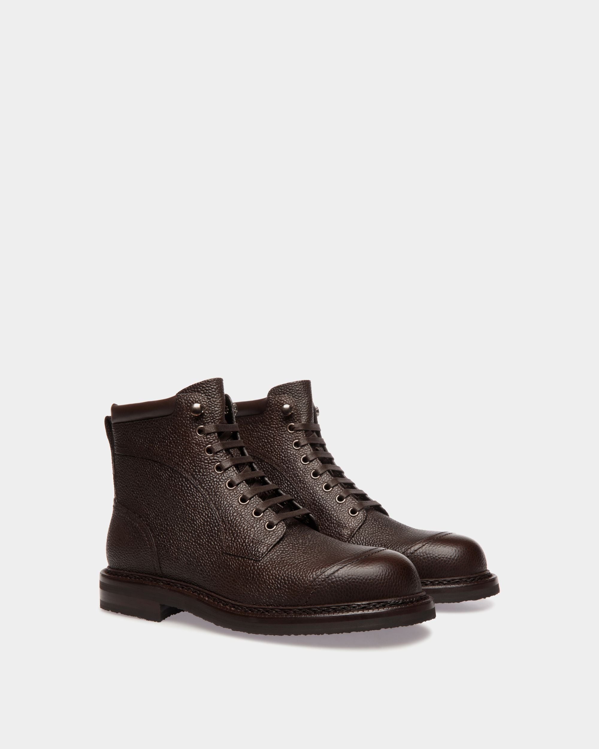 Norwelt Bootie In Ebano Grained Leather - Men's - Bally - 03