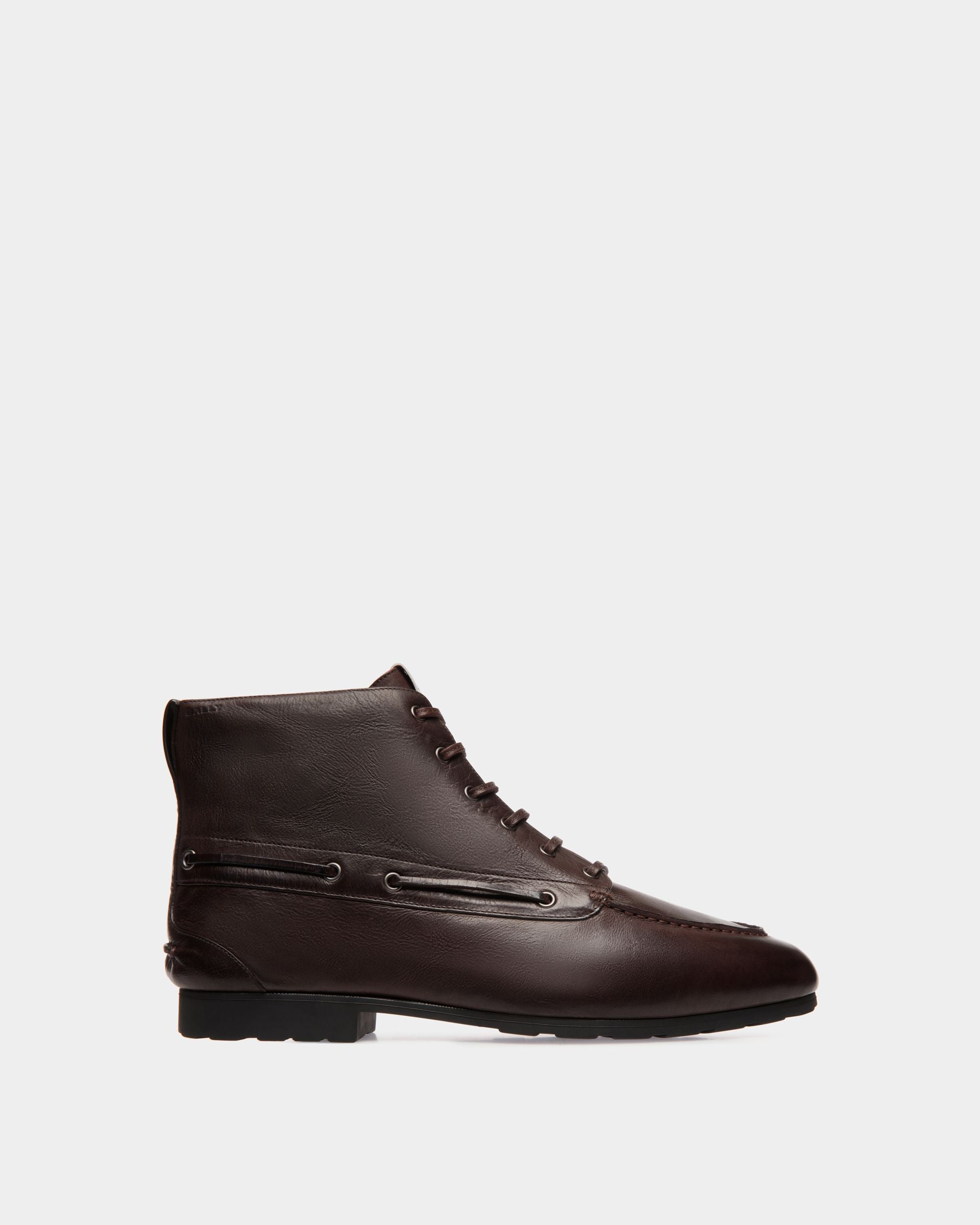 Botín De La Cápsula Winter De Piel Ébano - Hombre - Bally - 01