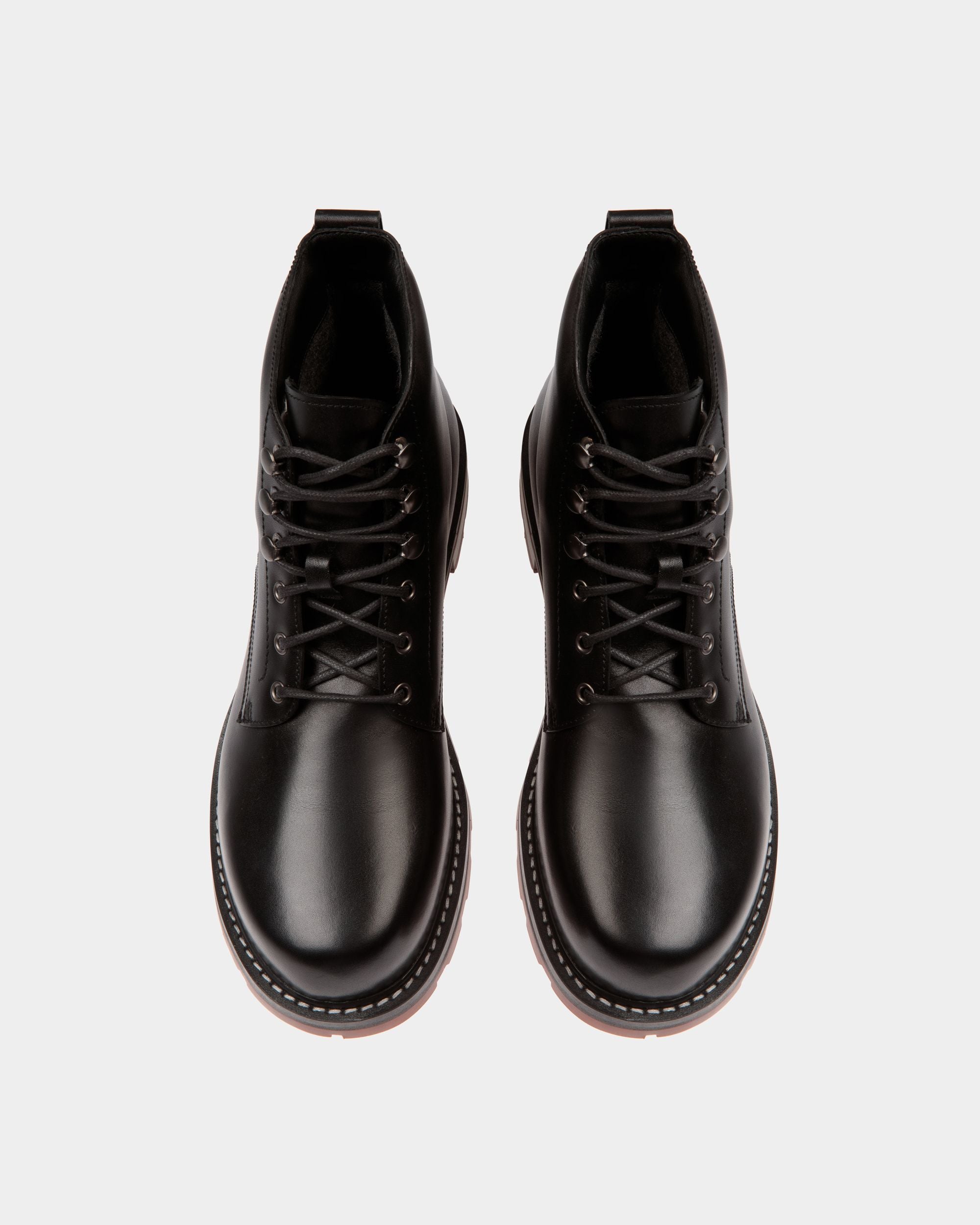 Botín De La Cápsula Winter De Piel Negra - Hombre - Bally - 05