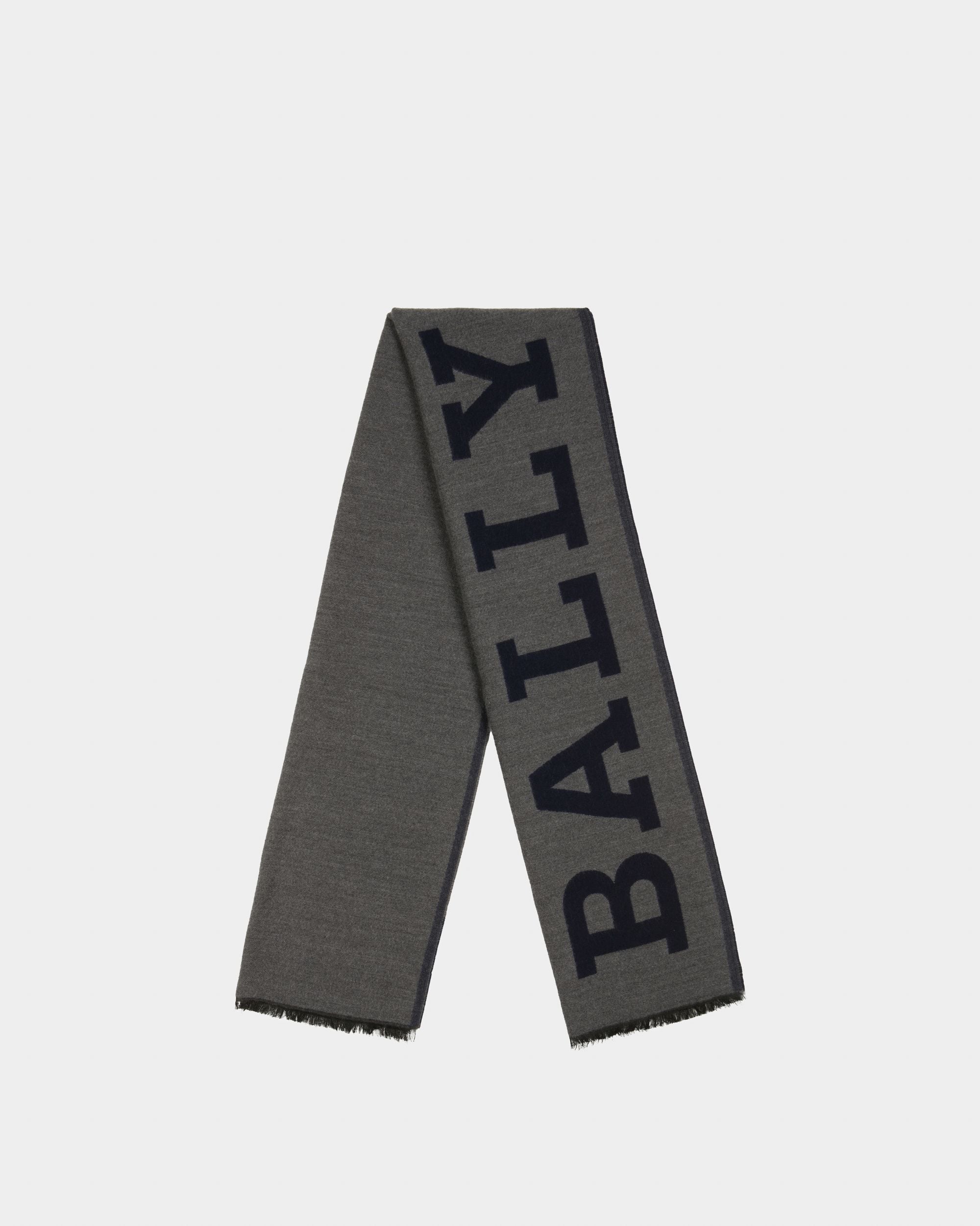 Wool Scarf In Grey - Men's - Bally - 01