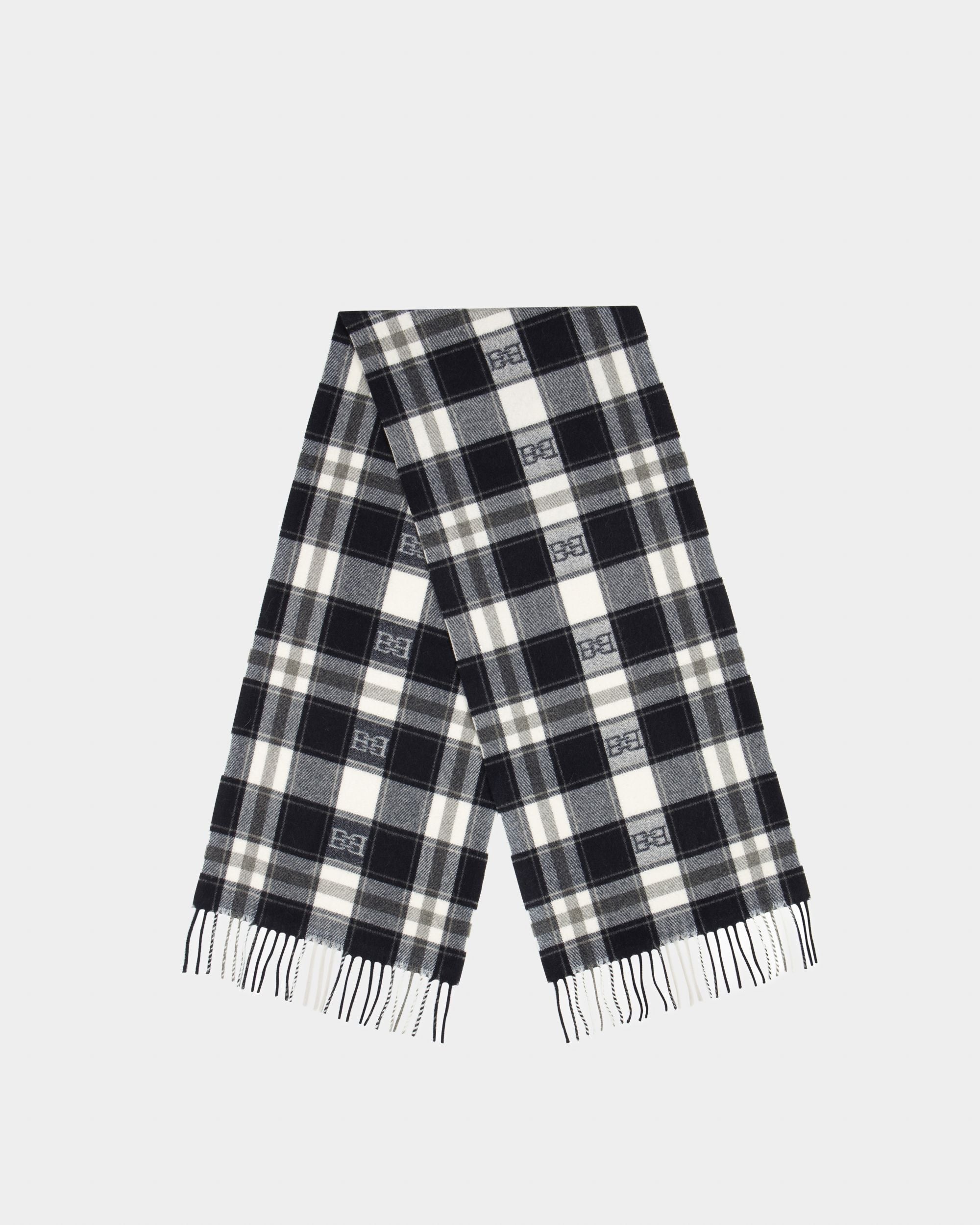 Wool & Angora Mix Scarf In Navy - Men's - Bally - 01