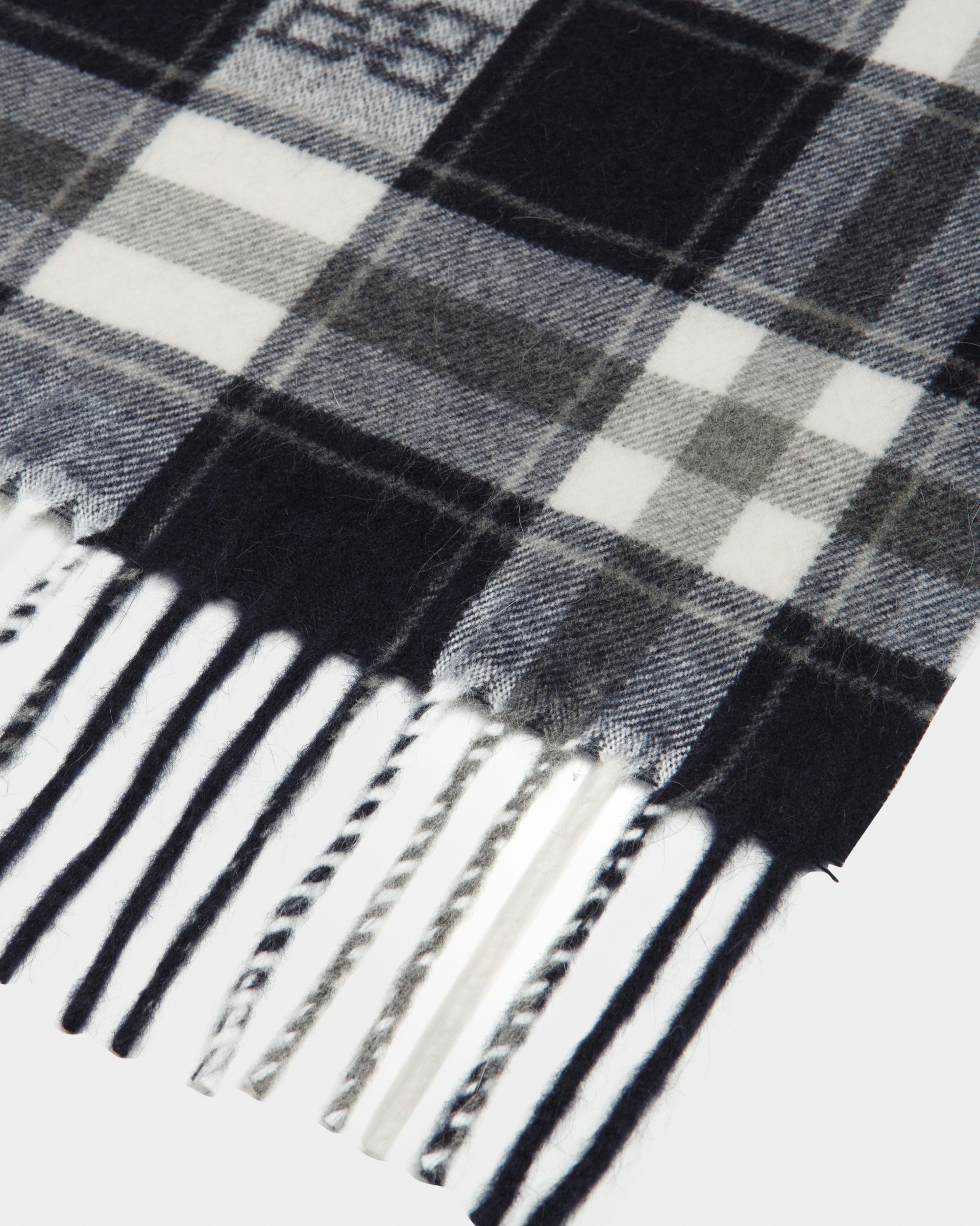Wool & Angora Mix Scarf In Navy - Men's - Bally - 02