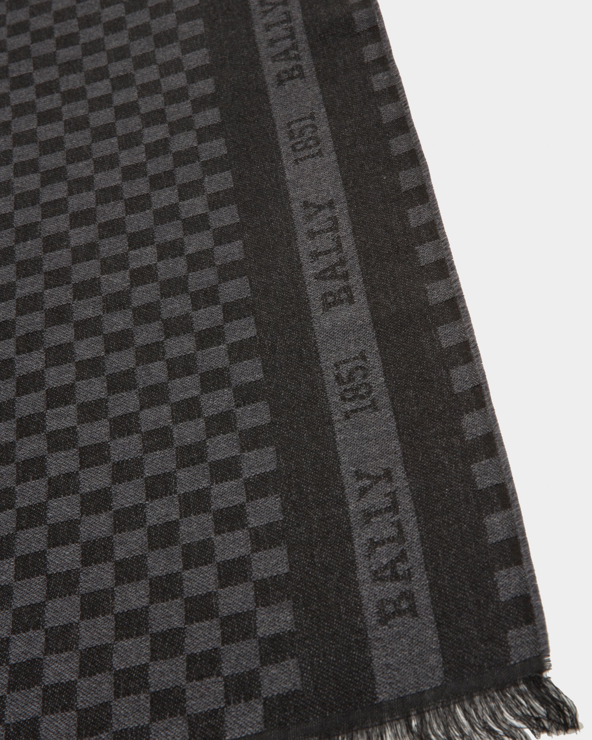 Checked Scarf Complemento De Lana De Color Gris - Hombre - Bally - 02