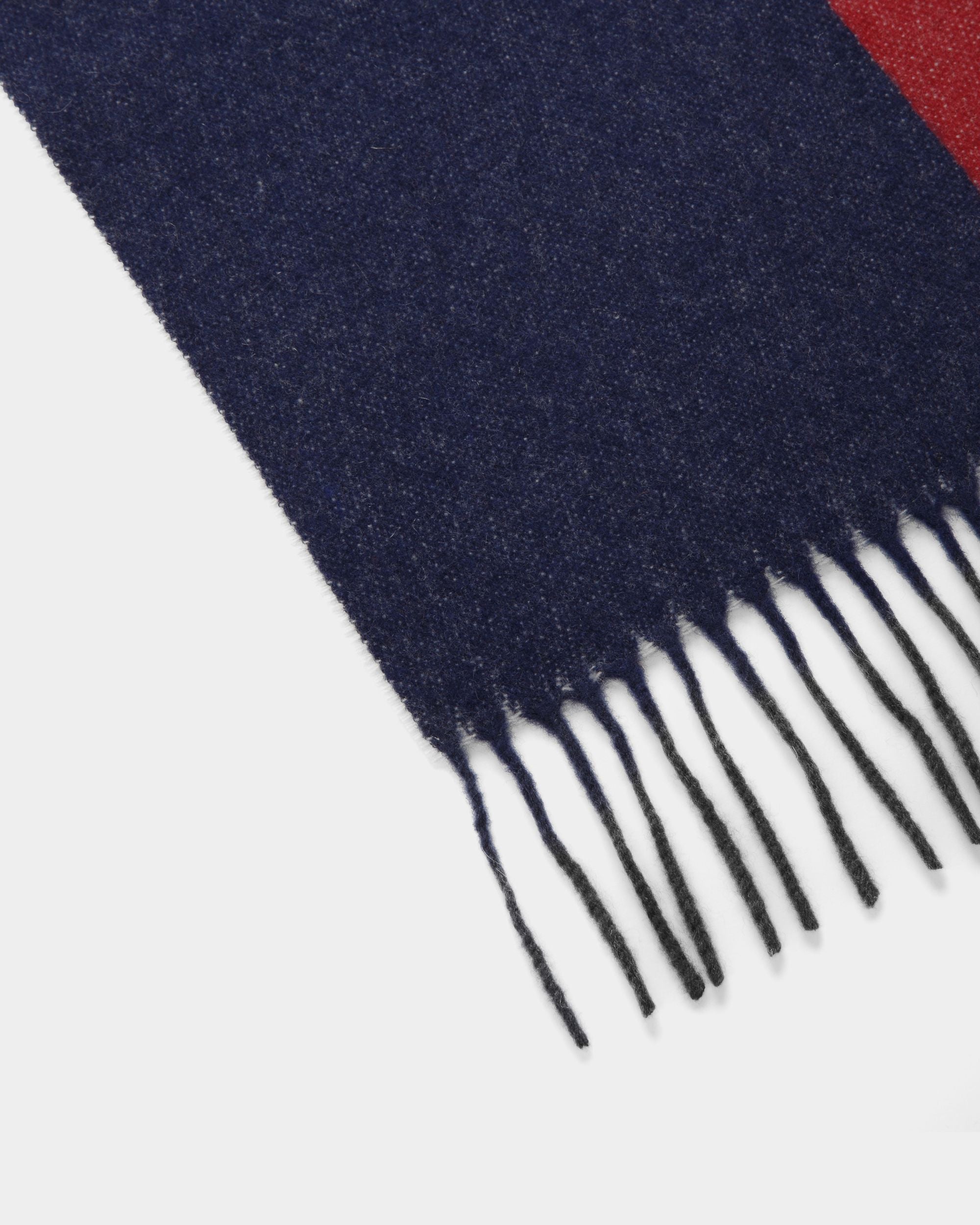 Pañuelo Bicolor Con Logo De Tela Rubí Oscuro Y Azul Marino - Hombre - Bally - 02