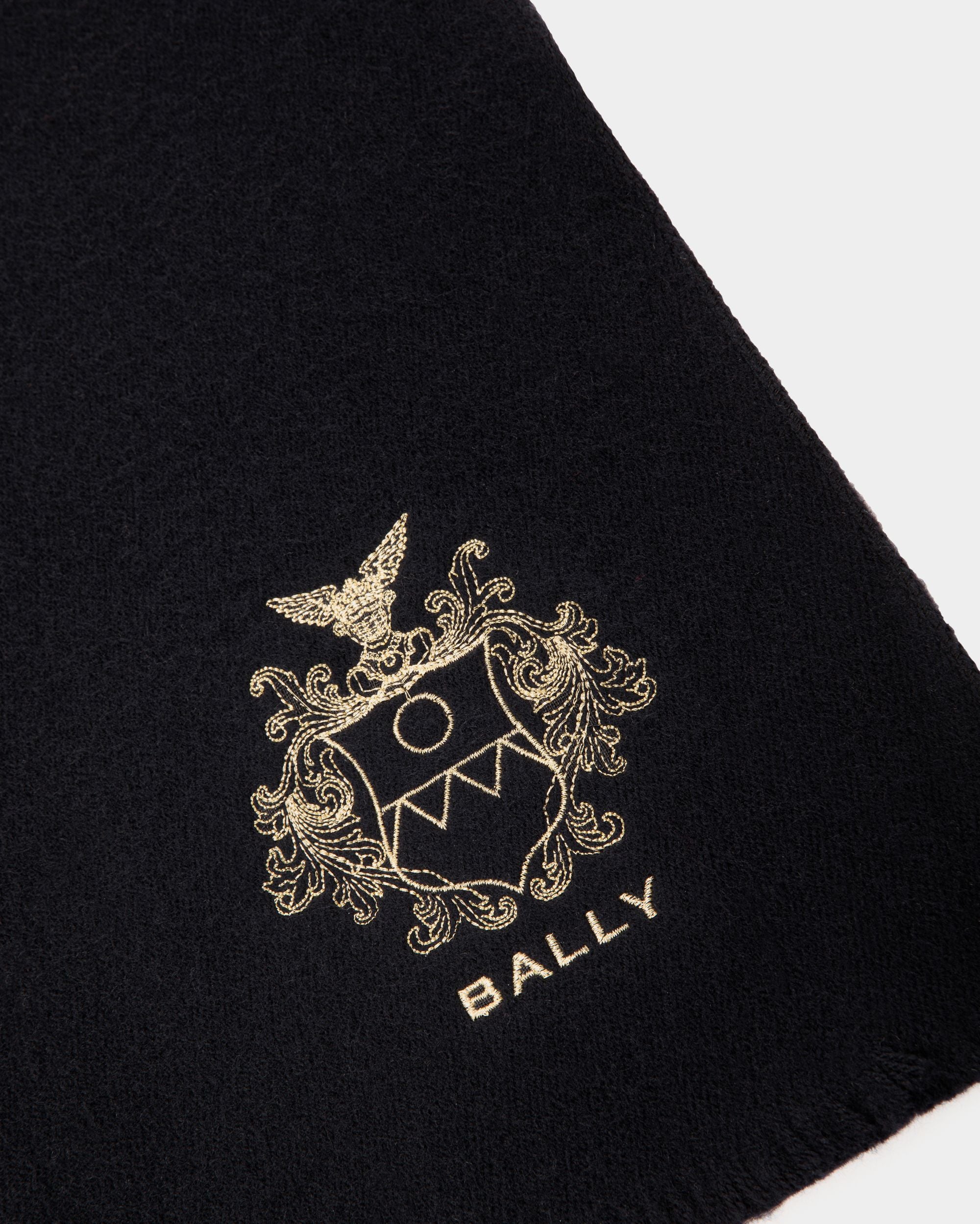 Adrien Brody Travel Collection Scarf In Navy Blue Wool Blend - Men's - Bally - 02