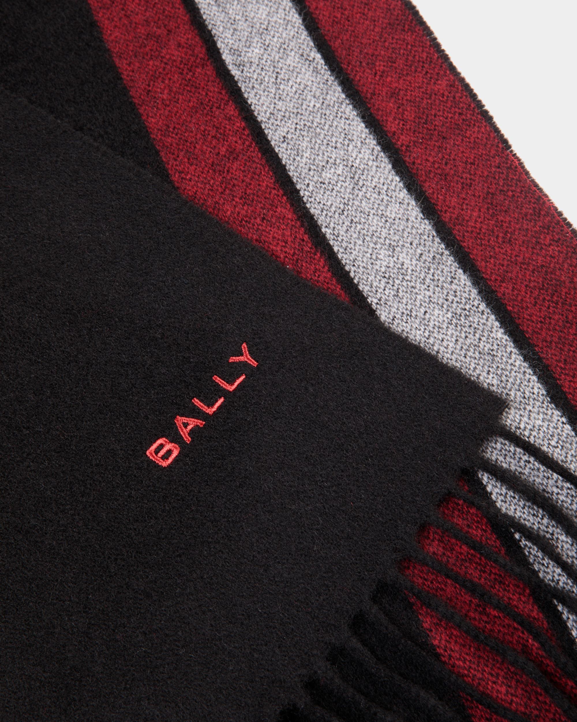Bufanda De Mezcla De Cachemira Negra Con Detalle Bally Ribbon - Hombre - Bally - 03