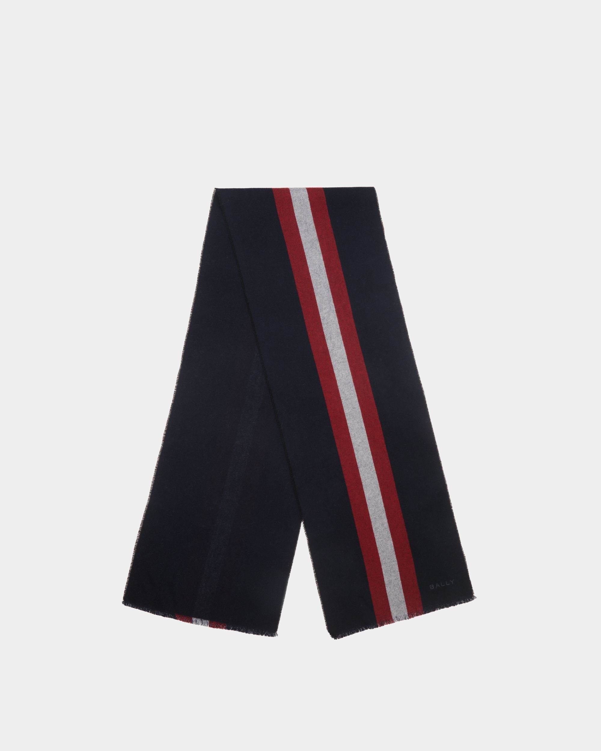 Bufanda De Lana Navy Blue - Hombre - Bally - 01