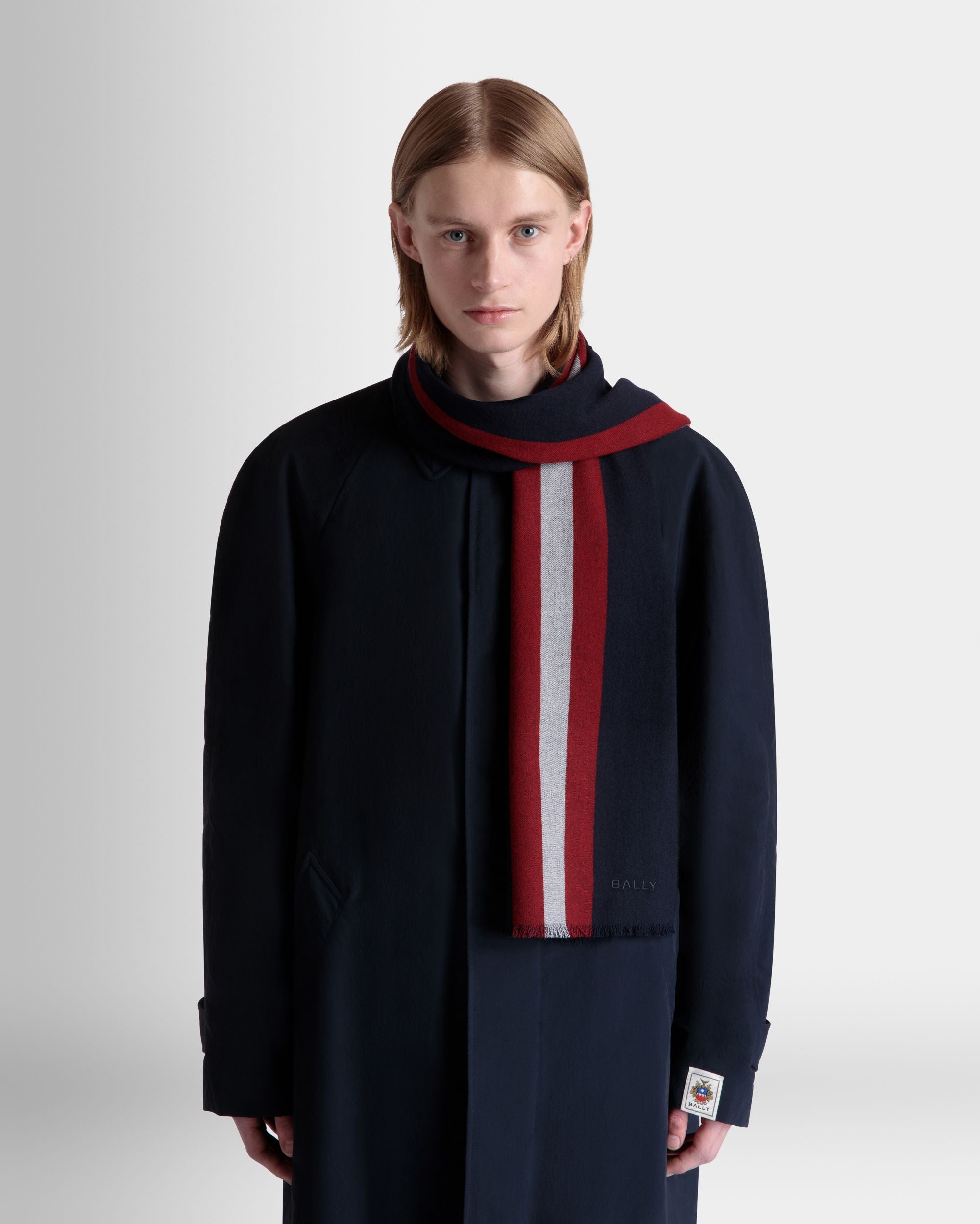 Bufanda De Lana Navy Blue - Hombre - Bally - 02