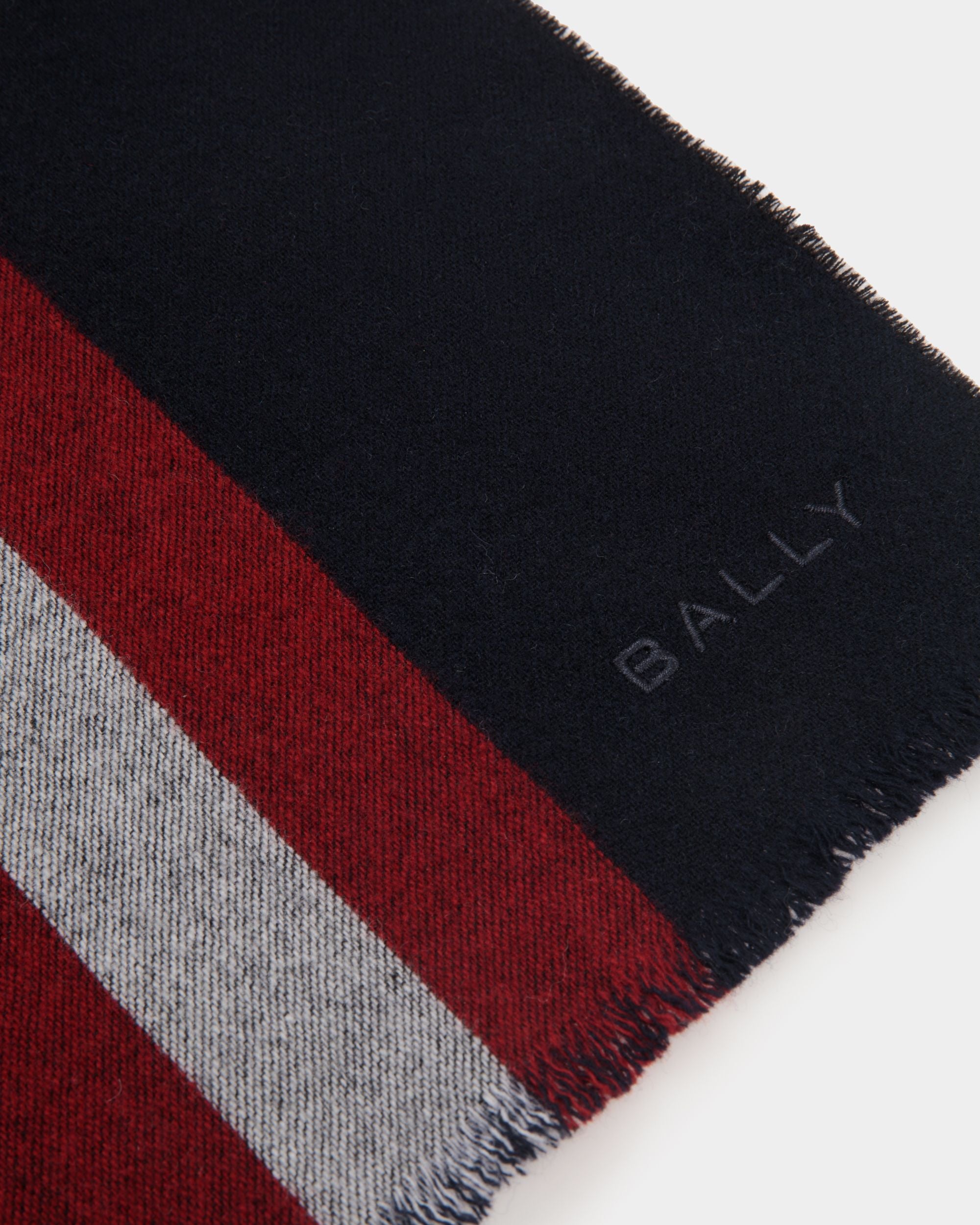 Bufanda De Lana Navy Blue - Hombre - Bally - 03