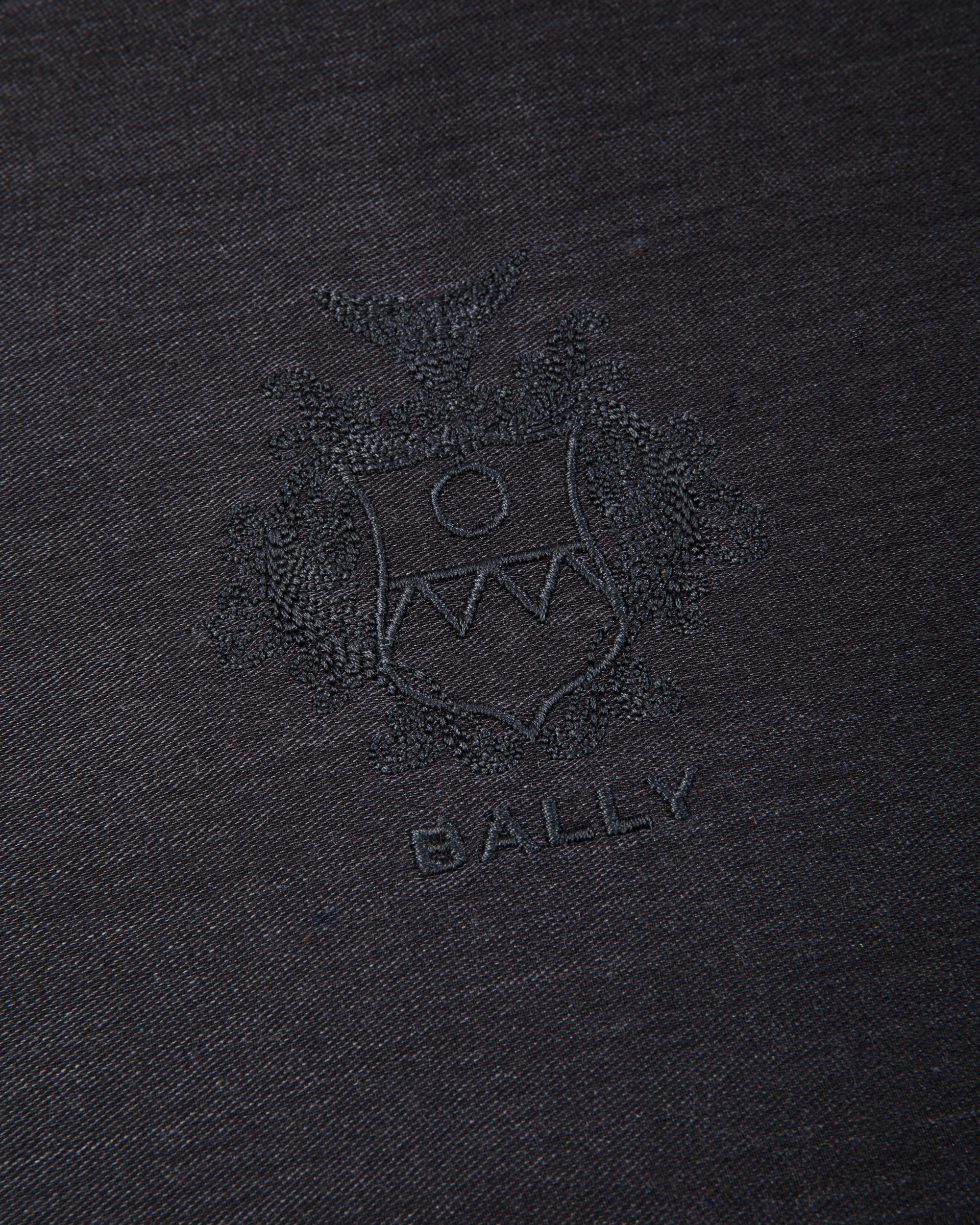 Bufanda De Seda Y Cachemira Navy Blue Con Escudo Bally Crest - Hombre - Bally - 03