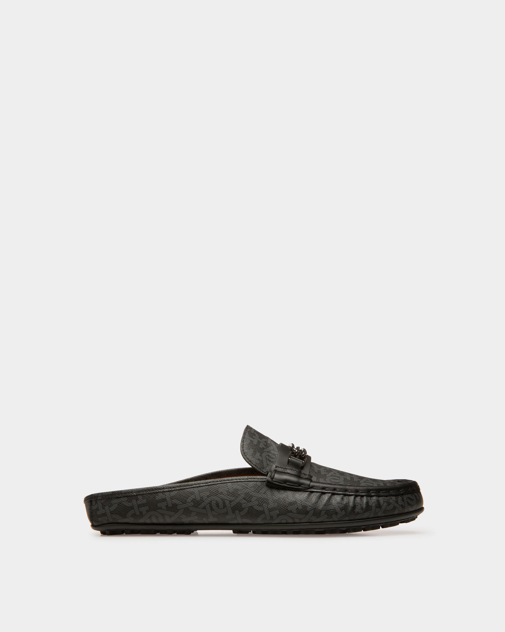 Villeneuve Driver with a Monogram Print in Grey - Men's - Bally - 01