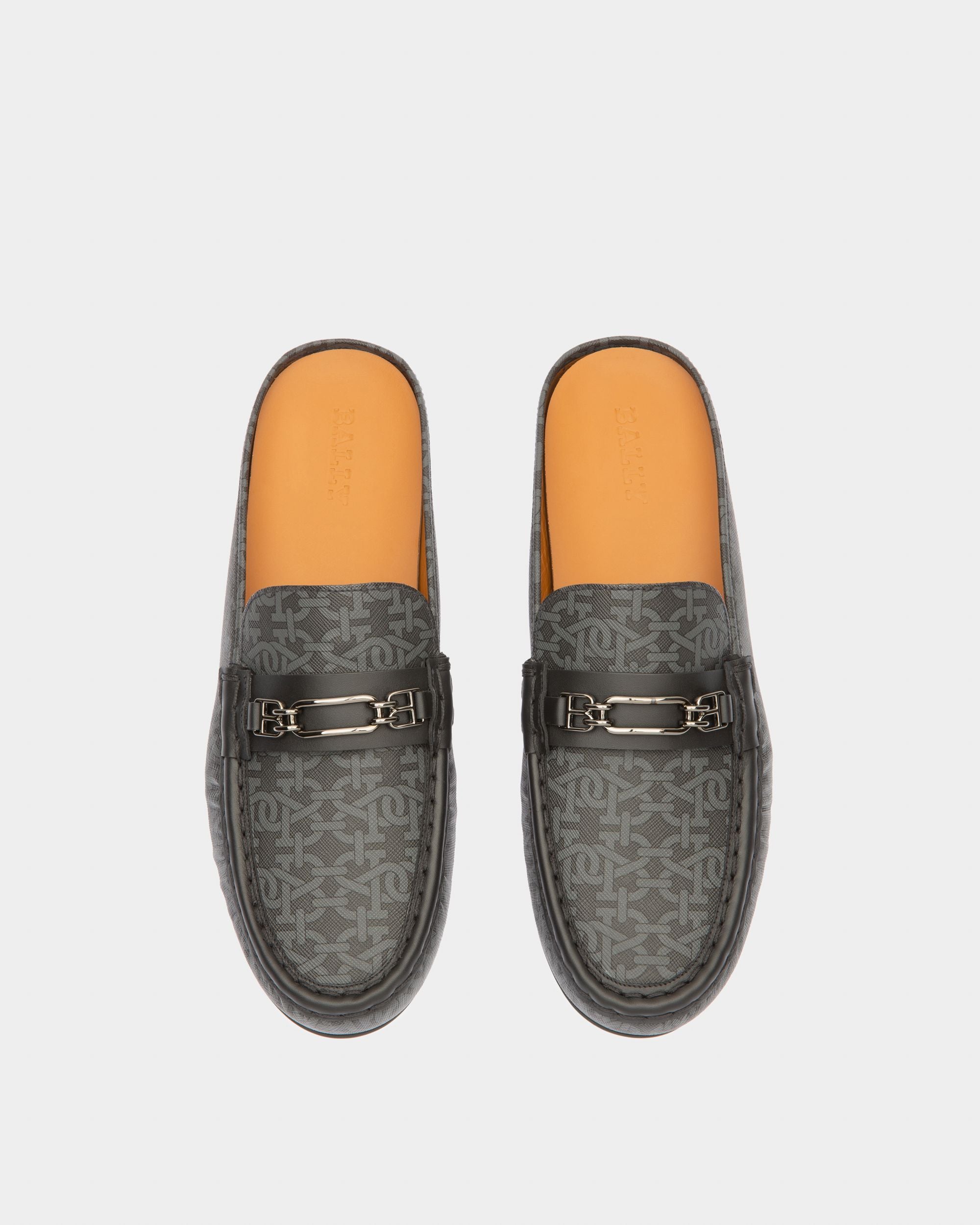 Villeneuve Driver with a Monogram Print in Grey - Men's - Bally - 02