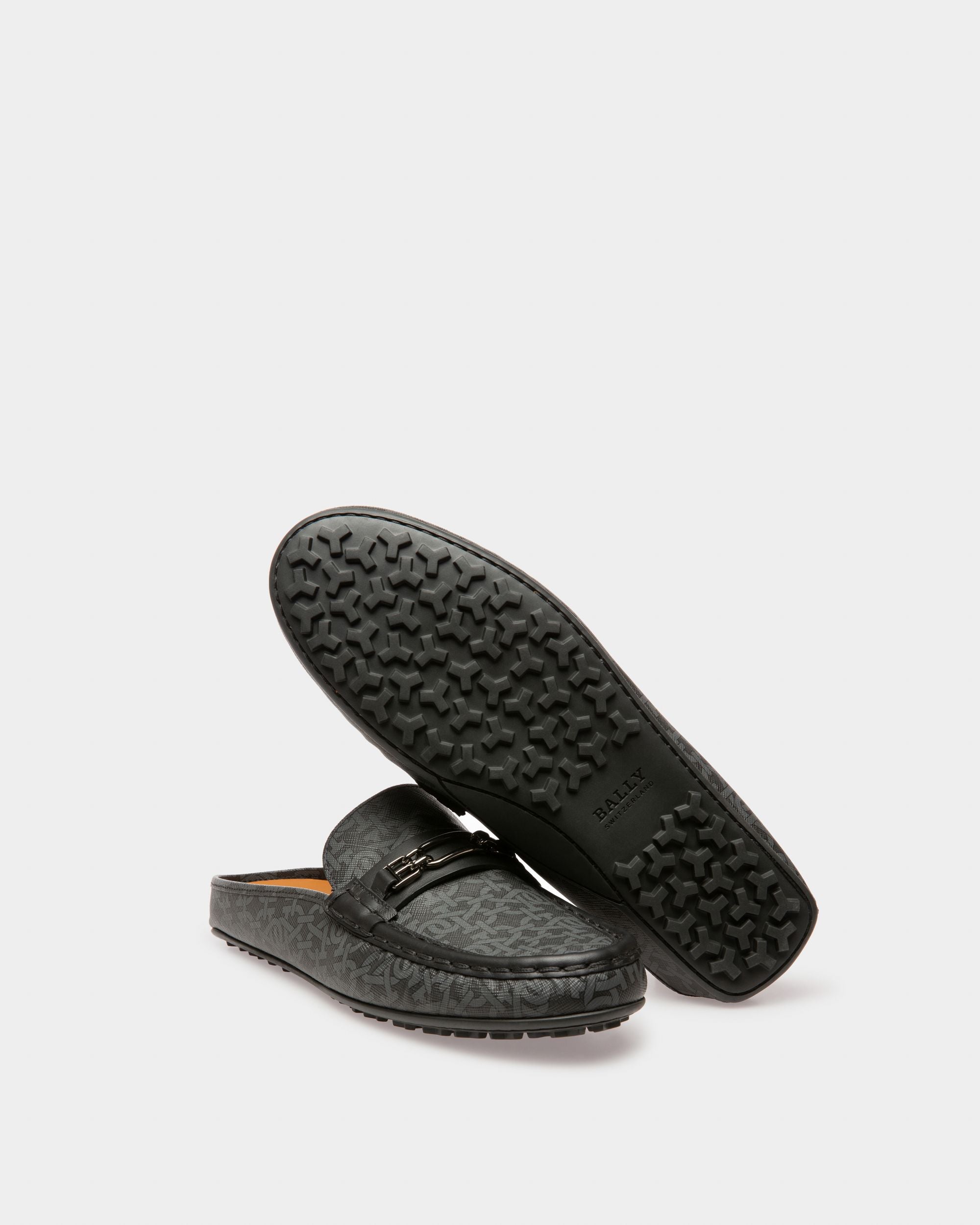 Villeneuve Driver with a Monogram Print in Grey - Men's - Bally - 04