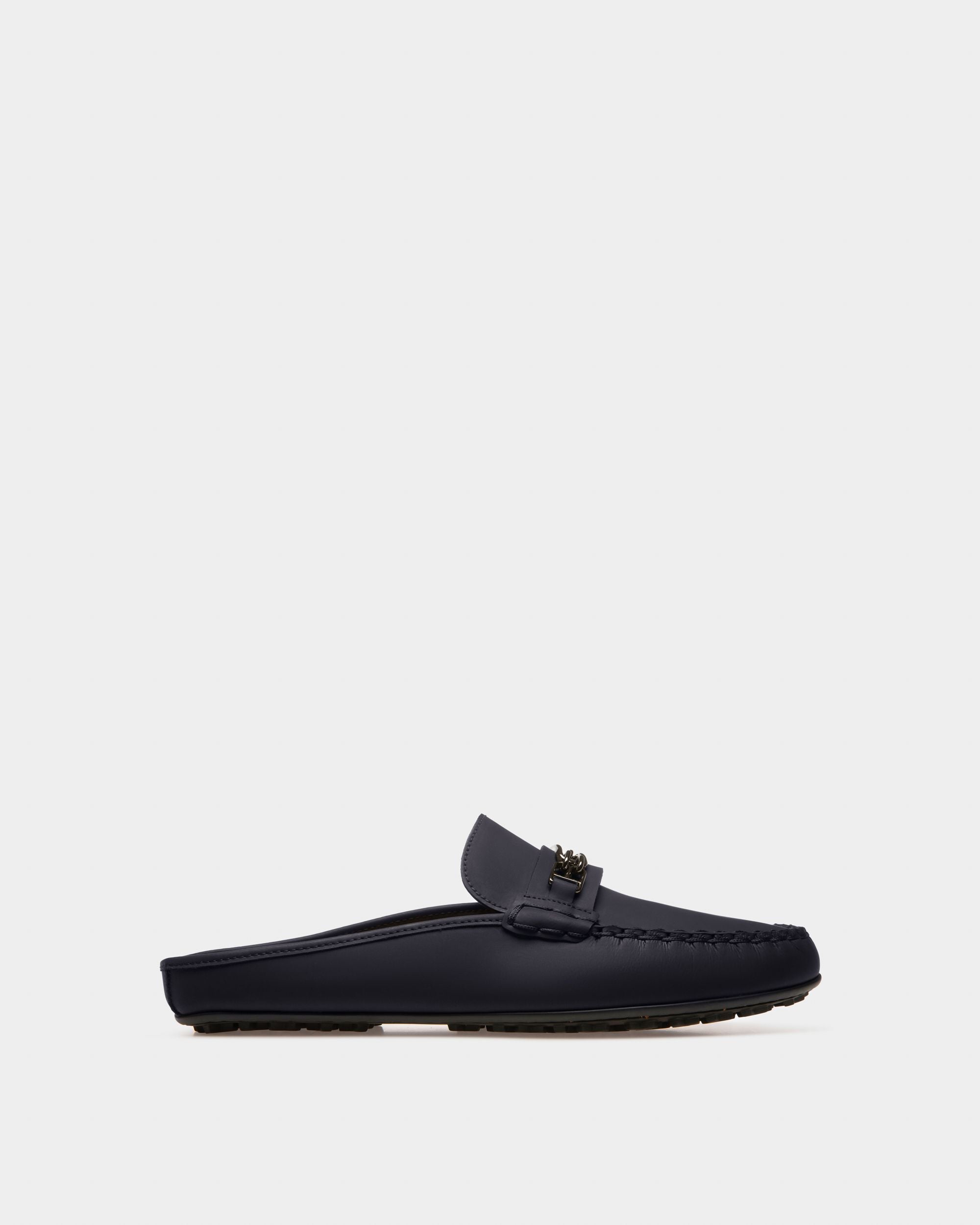 Zapato Driver Villeneuve De Piel Revestida De Goma Navy Blue - Hombre - Bally - 01