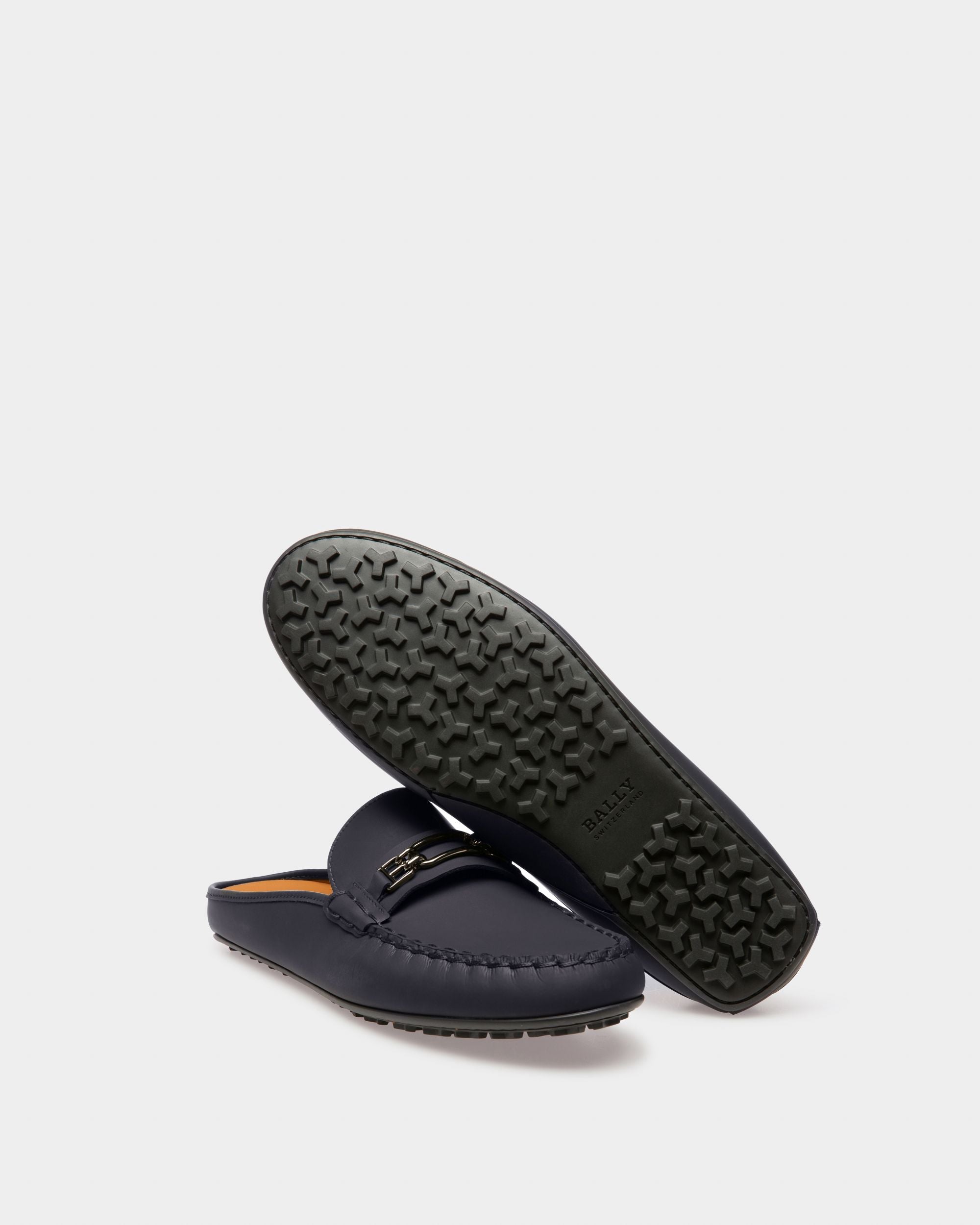Zapato Driver Villeneuve De Piel Revestida De Goma Navy Blue - Hombre - Bally - 04