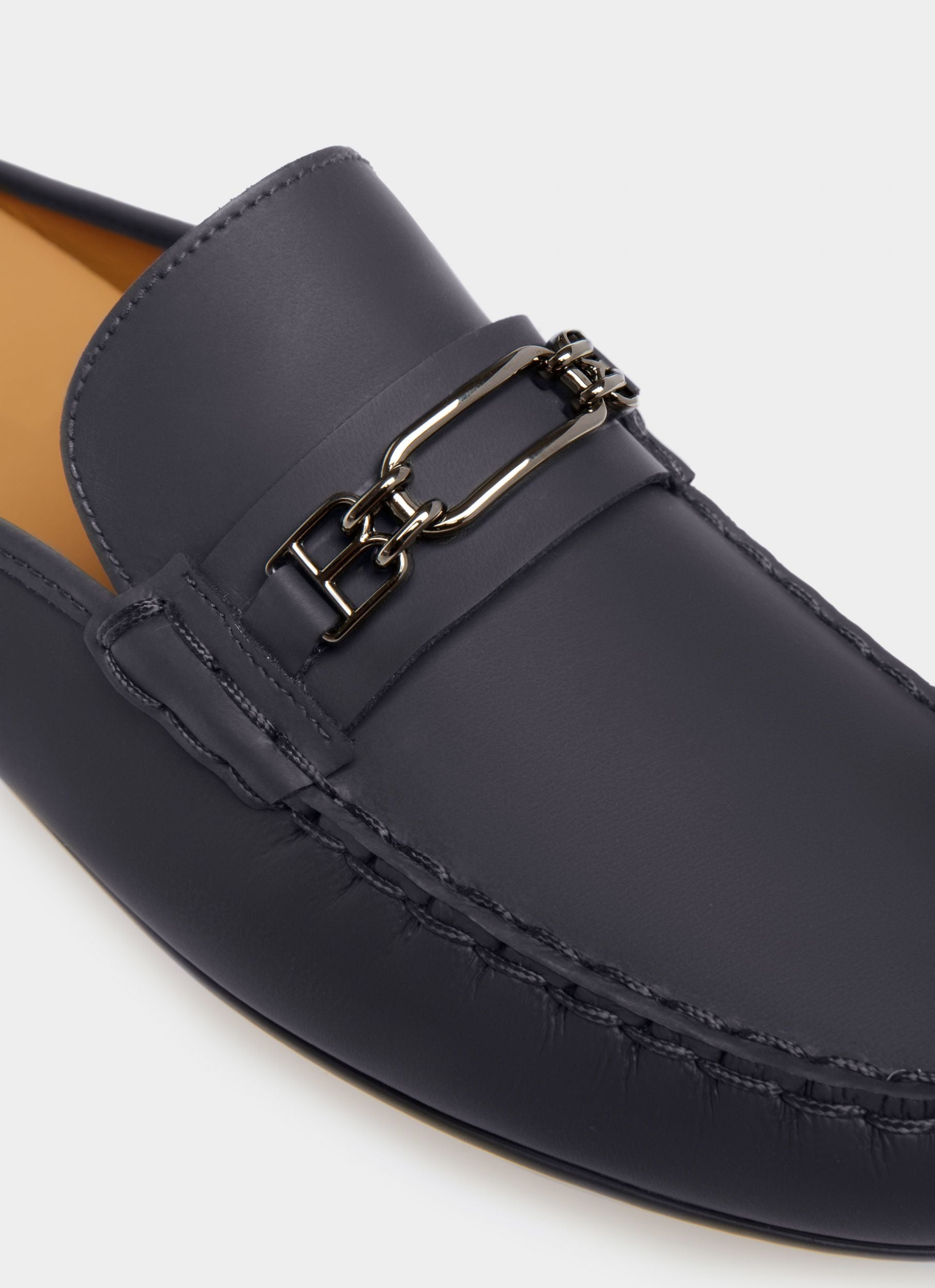 Zapato Driver Villeneuve De Piel Revestida De Goma Navy Blue - Hombre - Bally - 05
